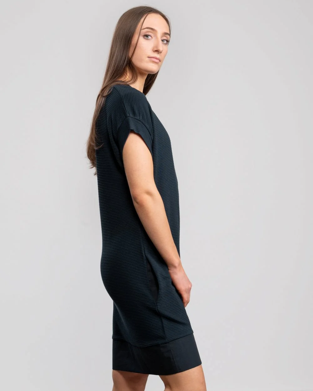 Great Plains Ottilie Rouched Sleeve Womens Tshirt Dress - Image 3