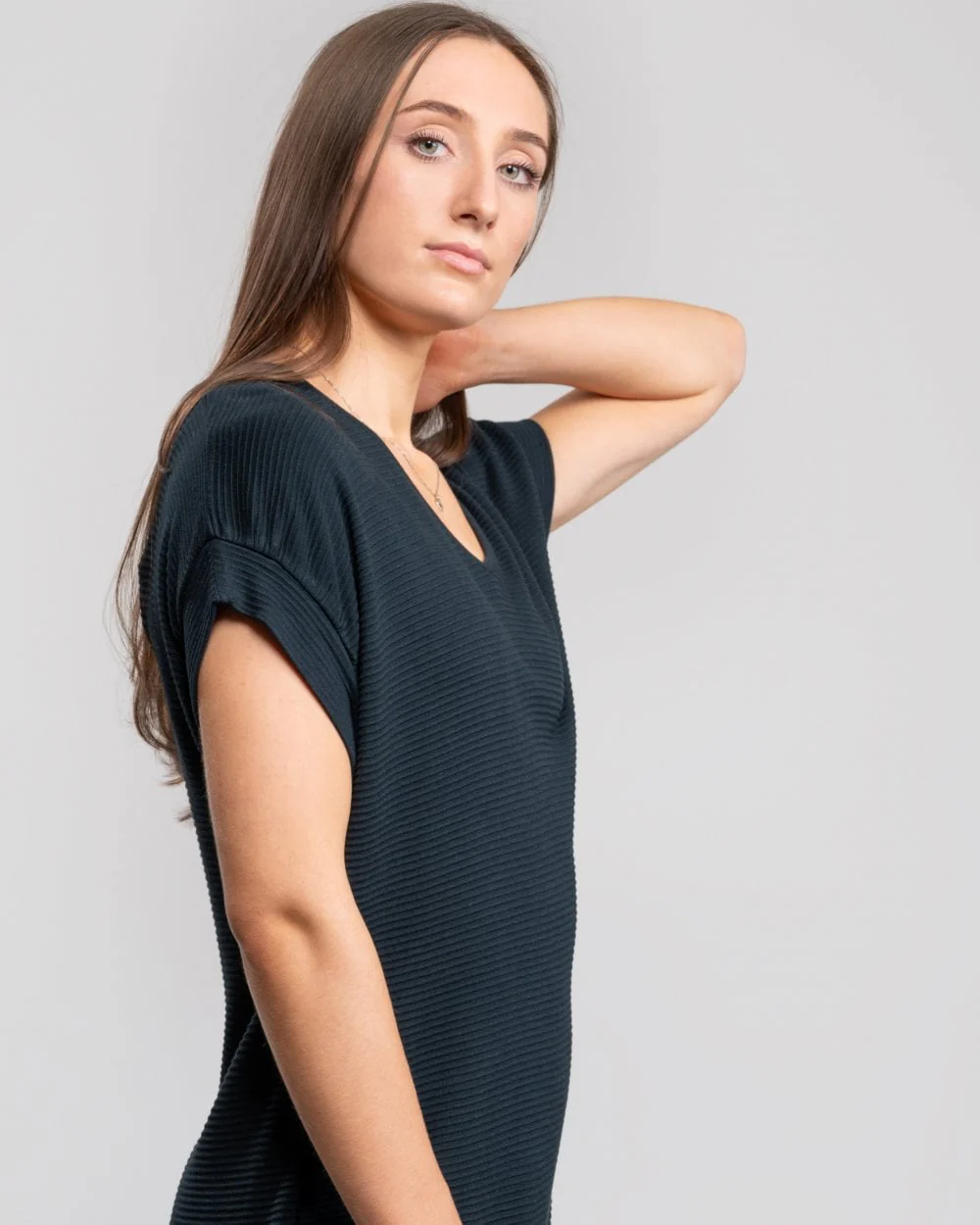 Great Plains Ottilie Rouched Sleeve Womens Tshirt Dress - Image 4