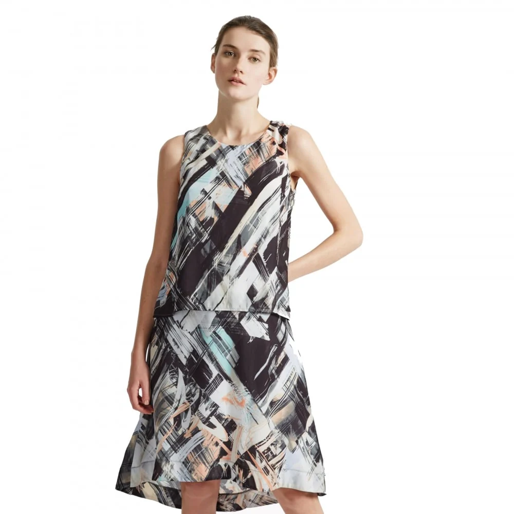 Great Plains Pastel Paint Layered Womens Dress - Image 4