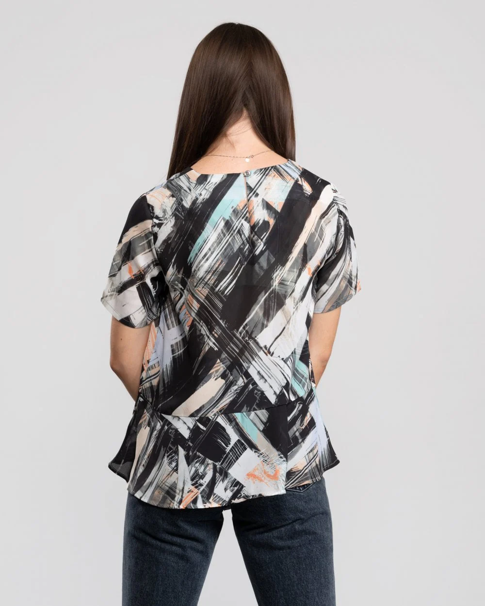 Great Plains Pastel Paint Peplum Womens Top - Image 6