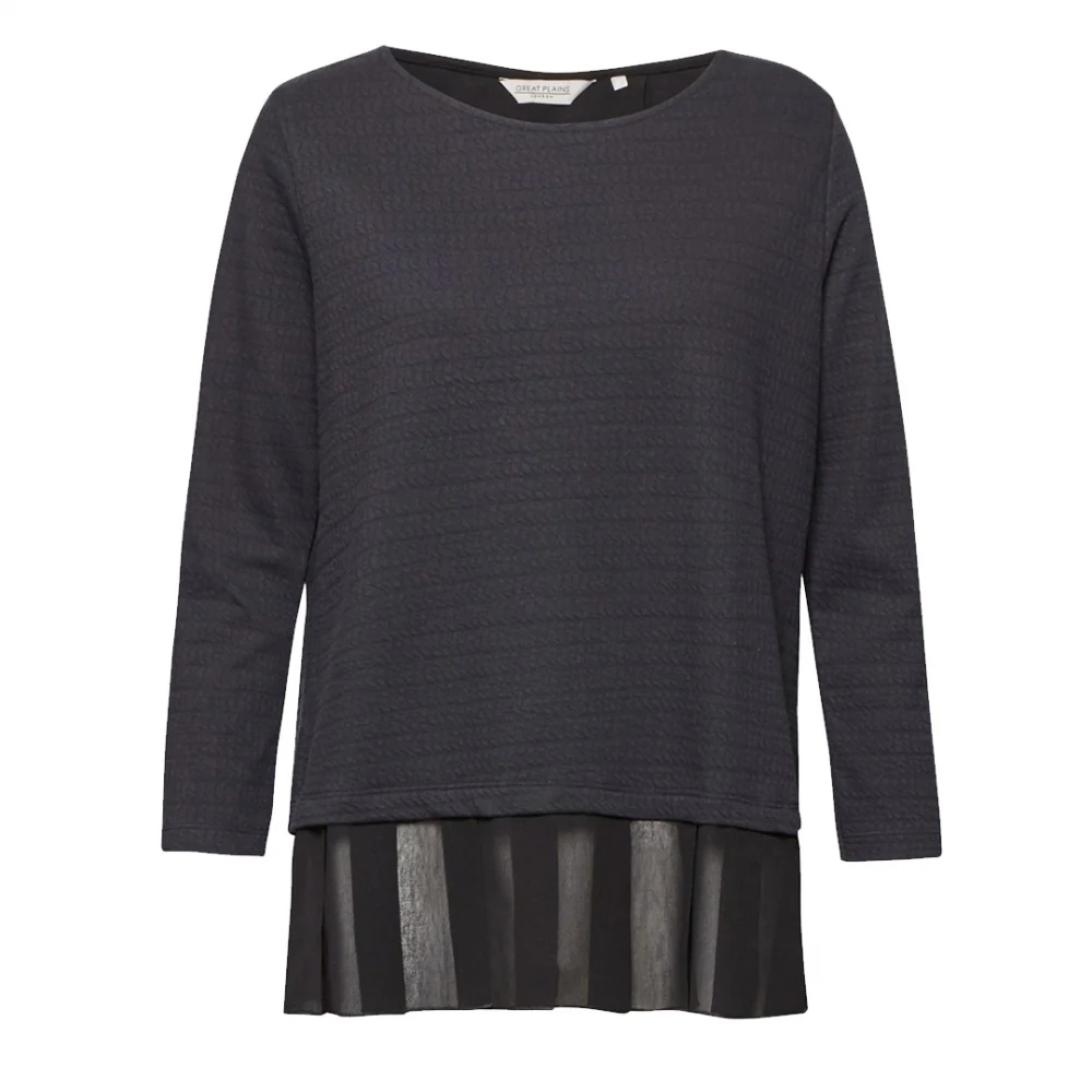 Great Plains Ripple Jersey Pleated Hem Womens Tee - Image 2