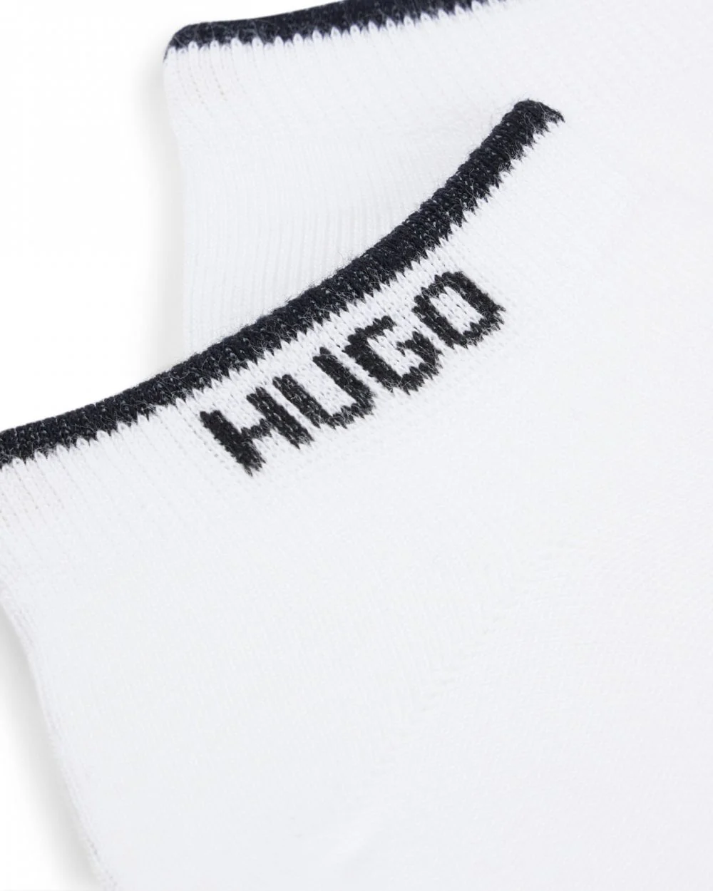 HUGO 2-Pack Mens Ankle Length Combed Cotton Socks with Logo NOS - White 100 - Image 2