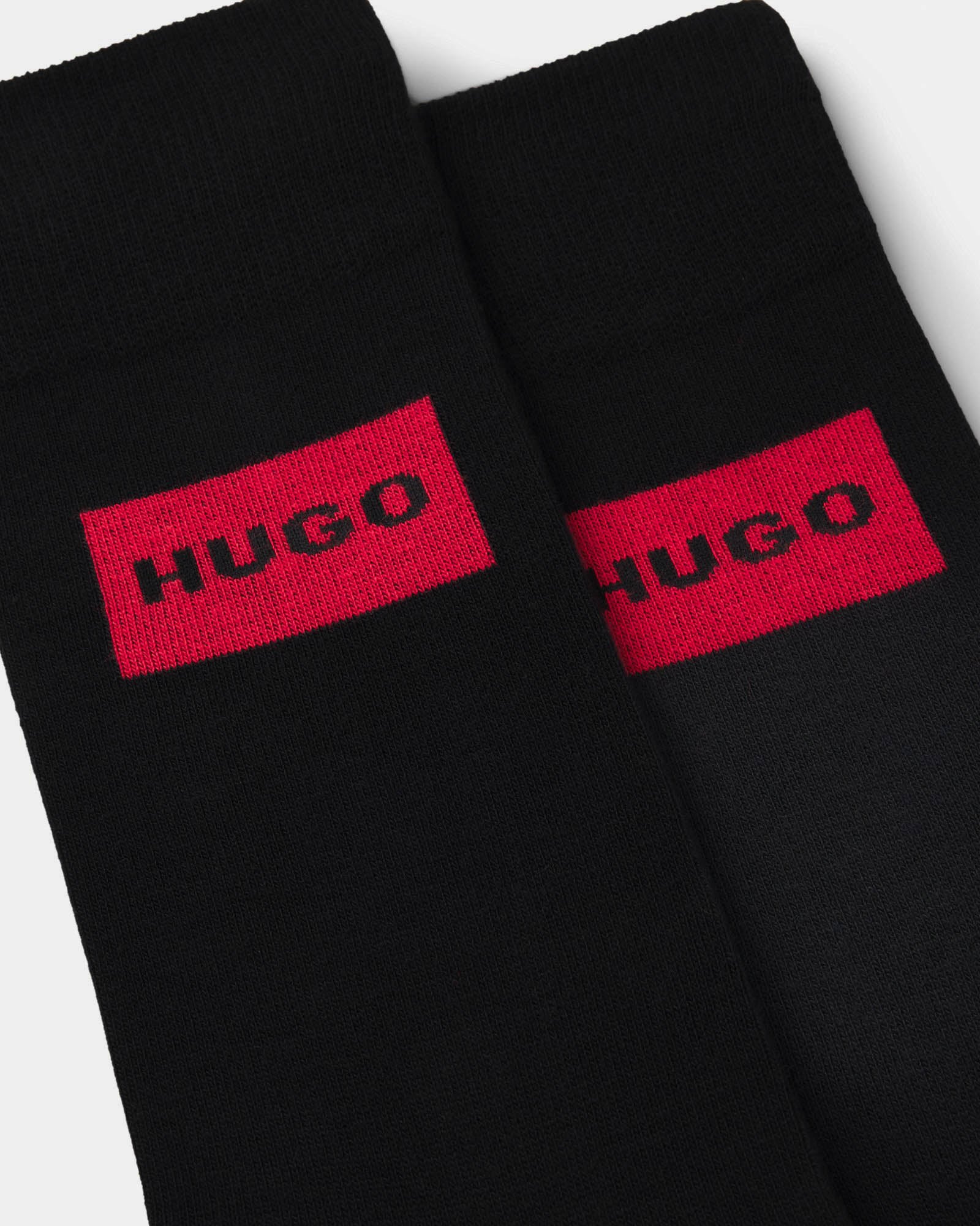 HUGO 2-Pack Mens Red Label Socks - Black 001 - Image 2