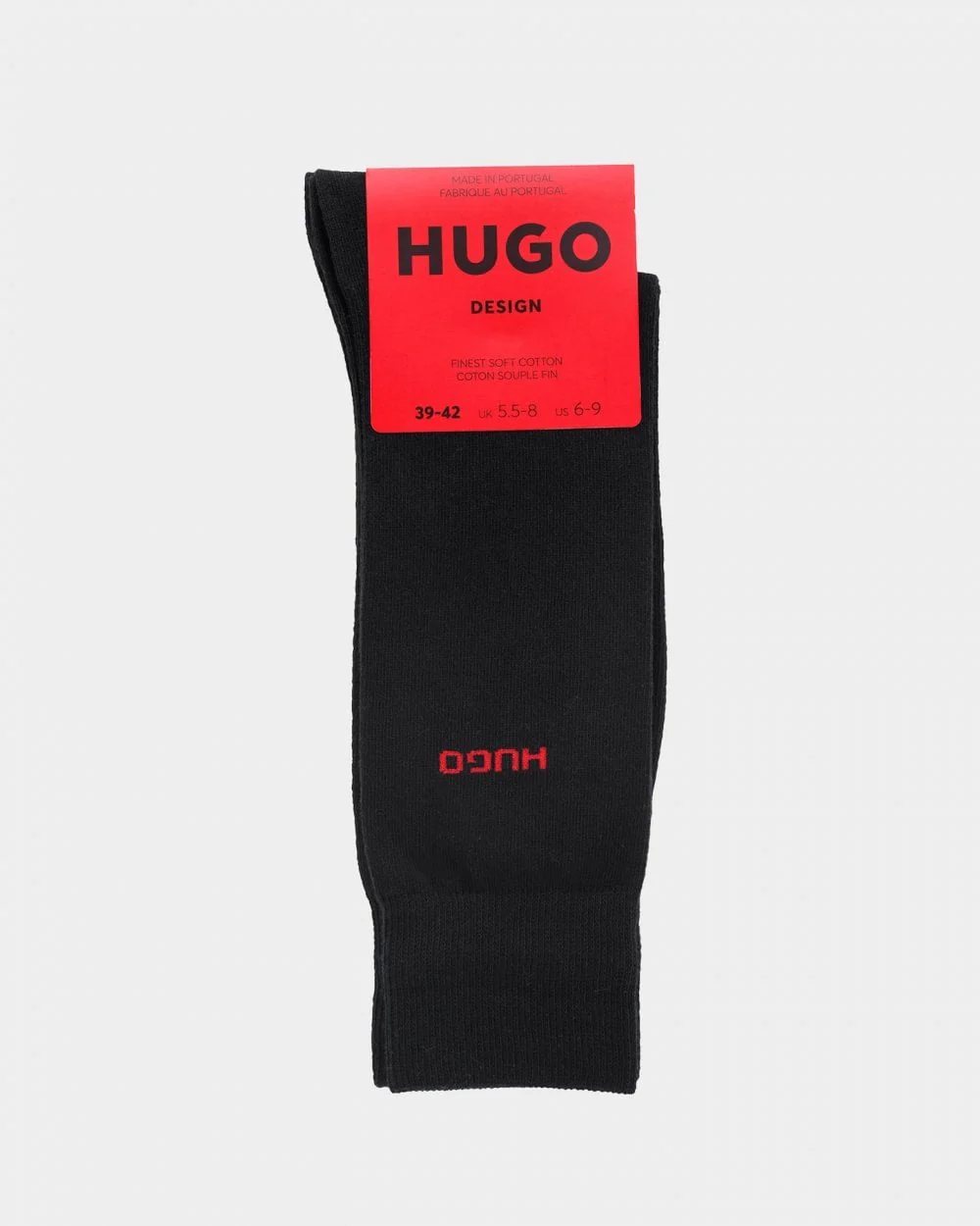 HUGO 2 Pack RS Uni Colour Mens Socks NOS - Black 001 - Image 2