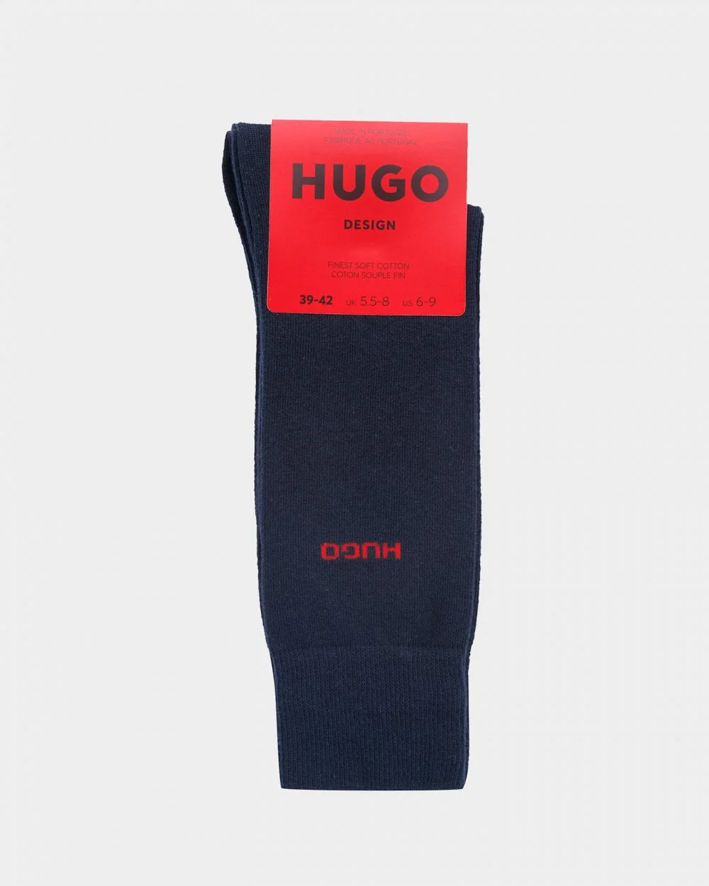 HUGO 2 Pack RS Uni Colour Mens Socks NOS - Dark Blue 401 - Image 2
