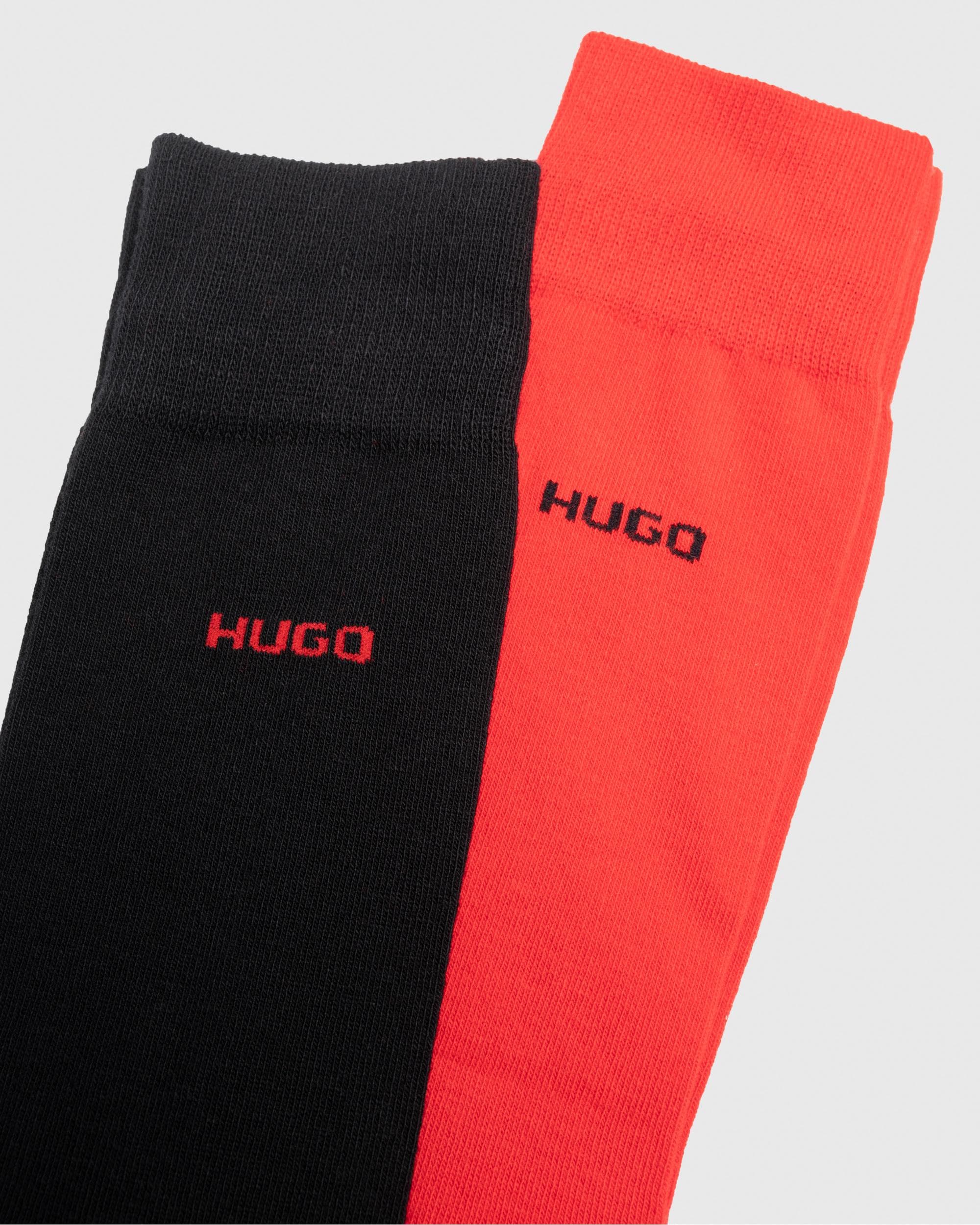 HUGO 2 Pack RS Uni Colour Mens Socks NOS - Red 693 - Image 4