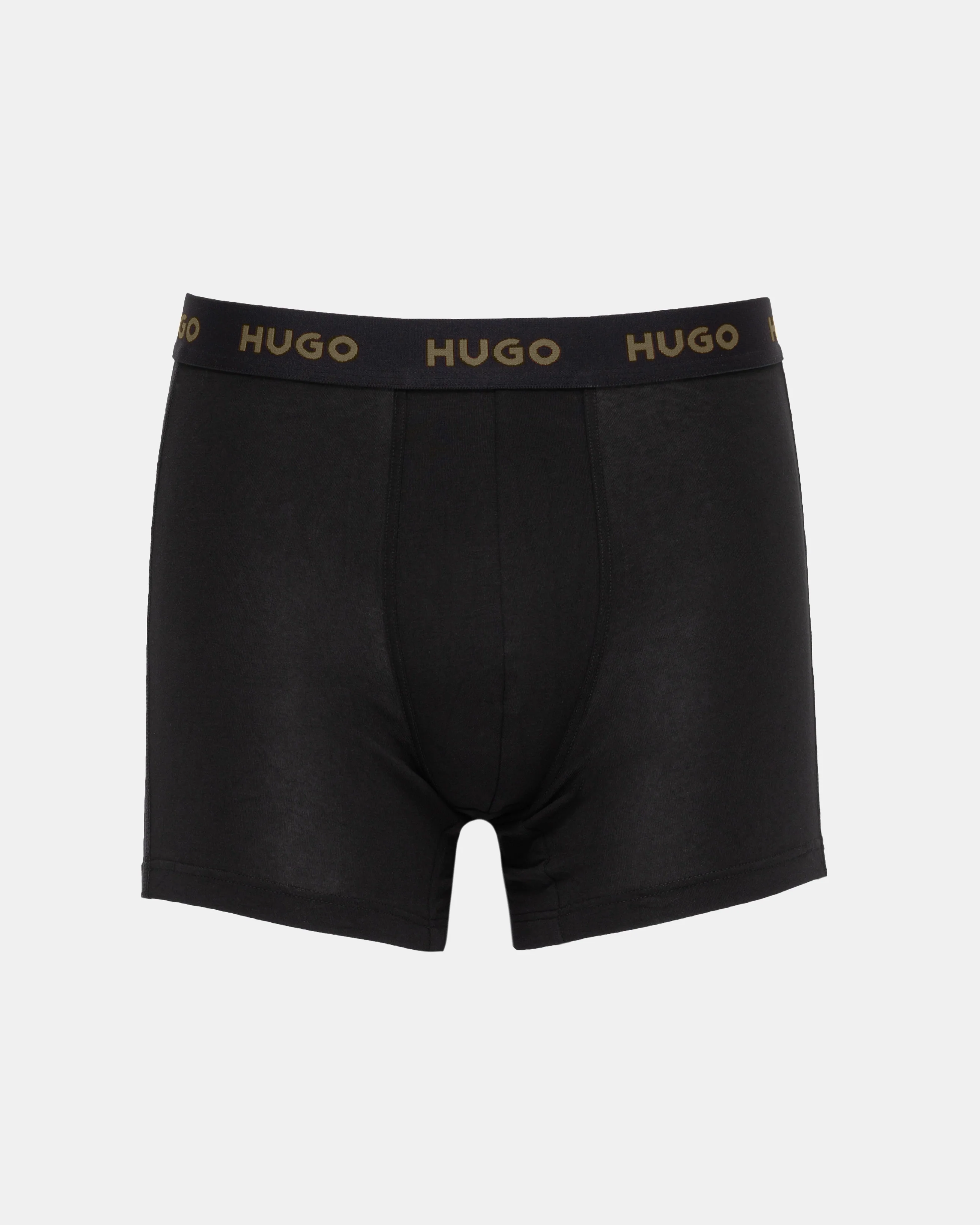 HUGO Mens 3 Pack Boxer Briefs With Logo Waistbands - Black 006 - Image 2