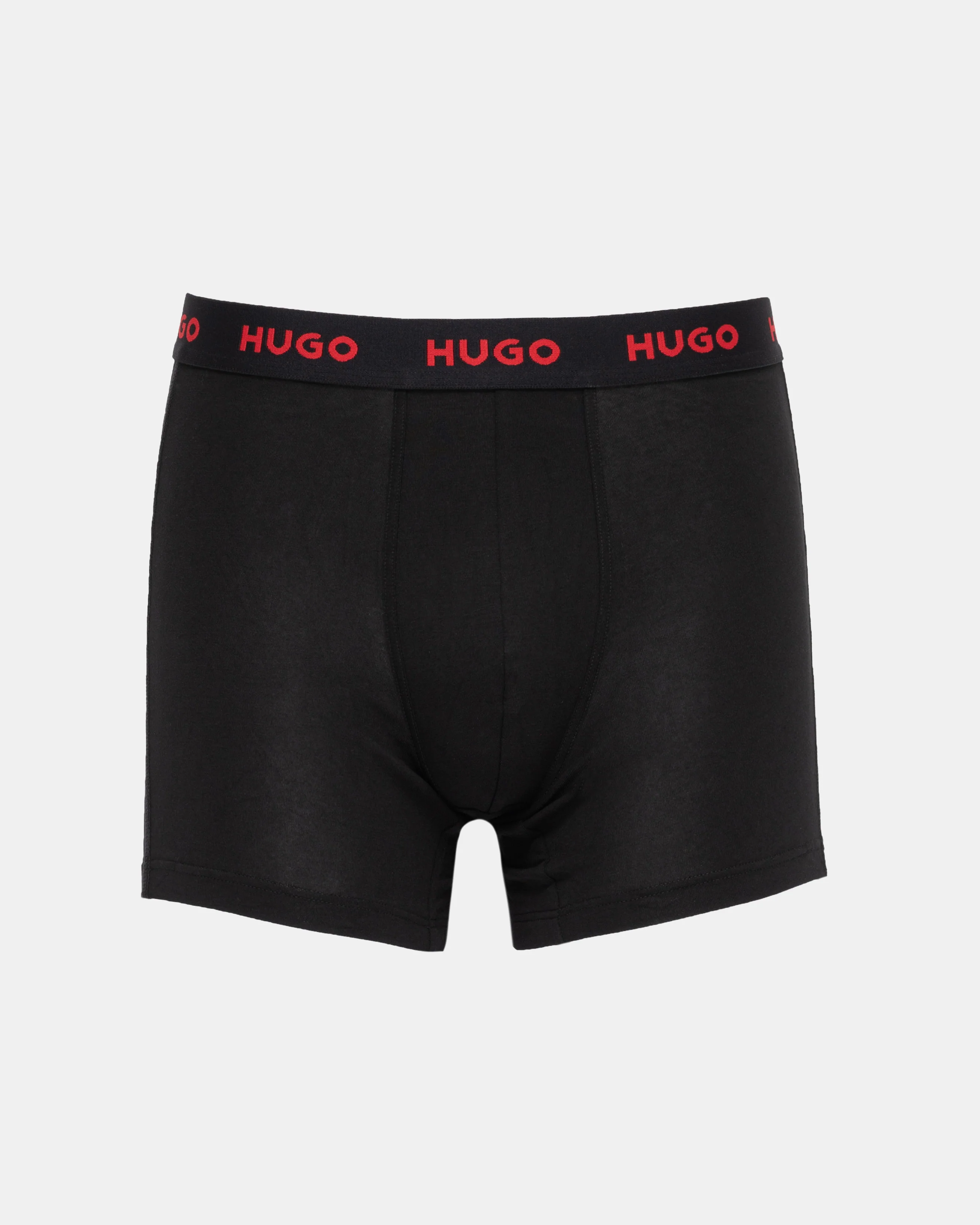 HUGO Mens 3 Pack Boxer Briefs With Logo Waistbands - Black 006 - Image 3
