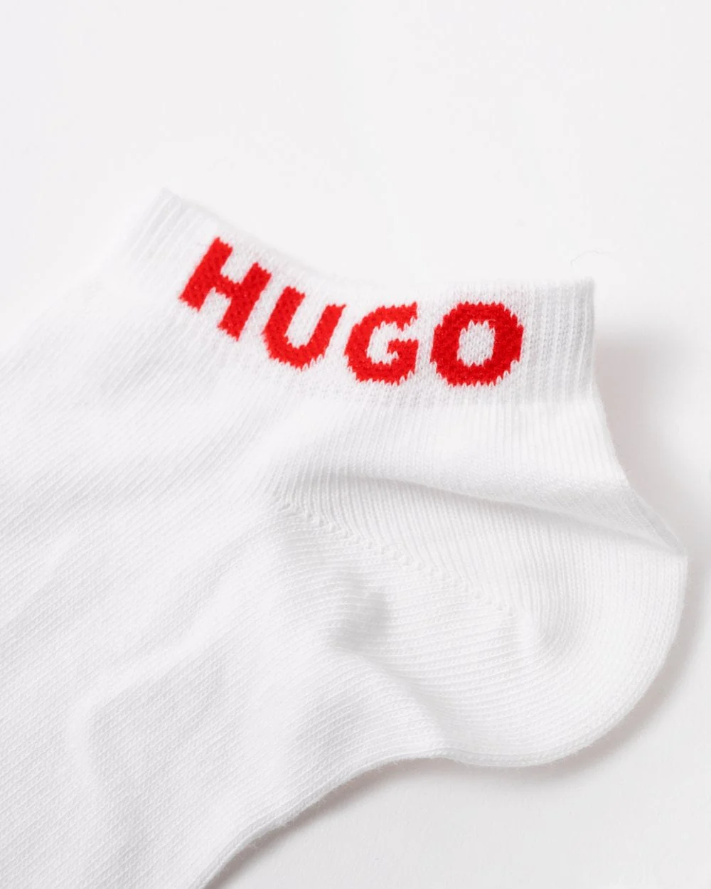 HUGO 3 Pack Mens Combed Cotton Ankle Length Socks NOS - White 100 - Image 2