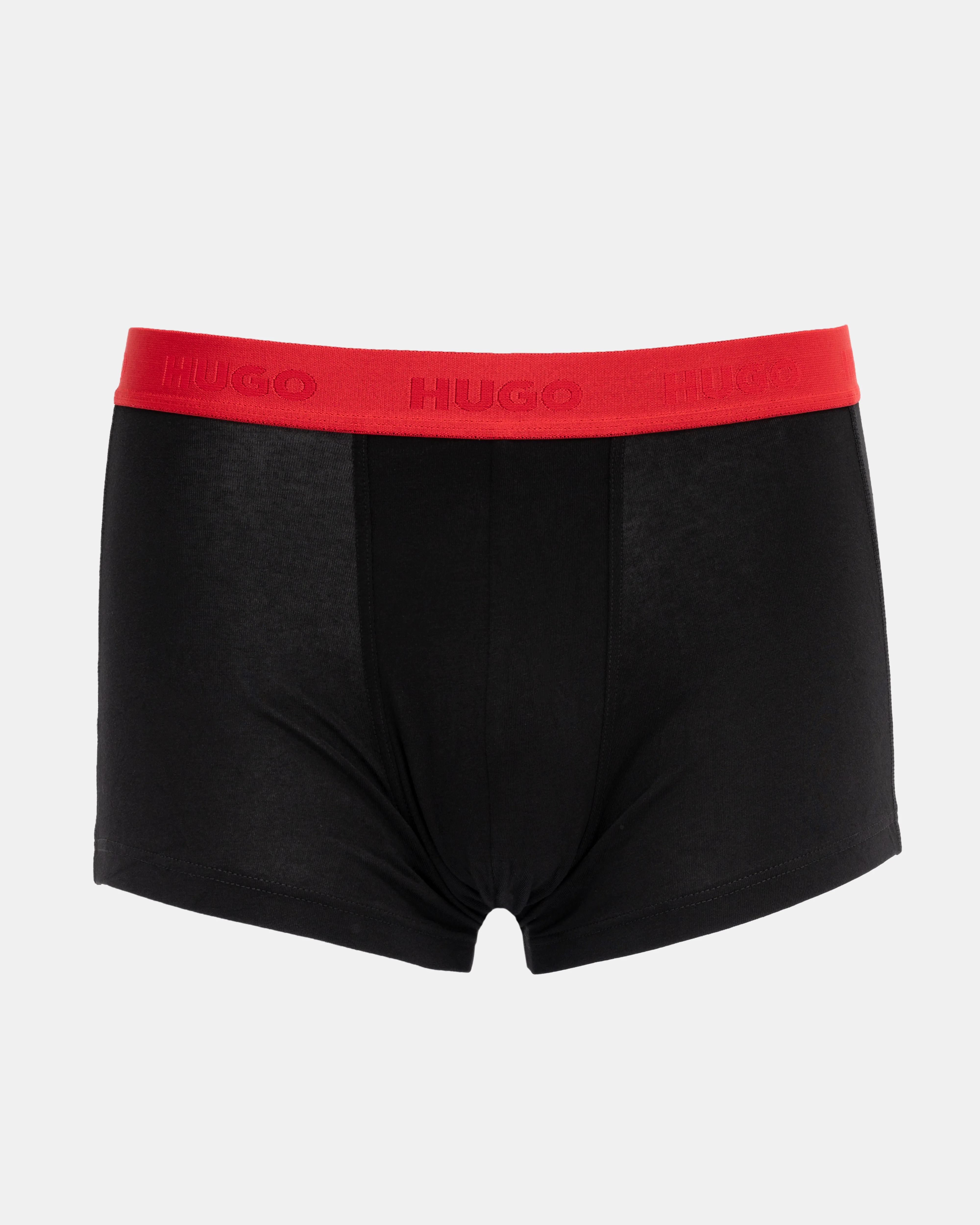 HUGO 3-Pack Mens Trunks with Coloured Waistbands - Black 009 - Image 2
