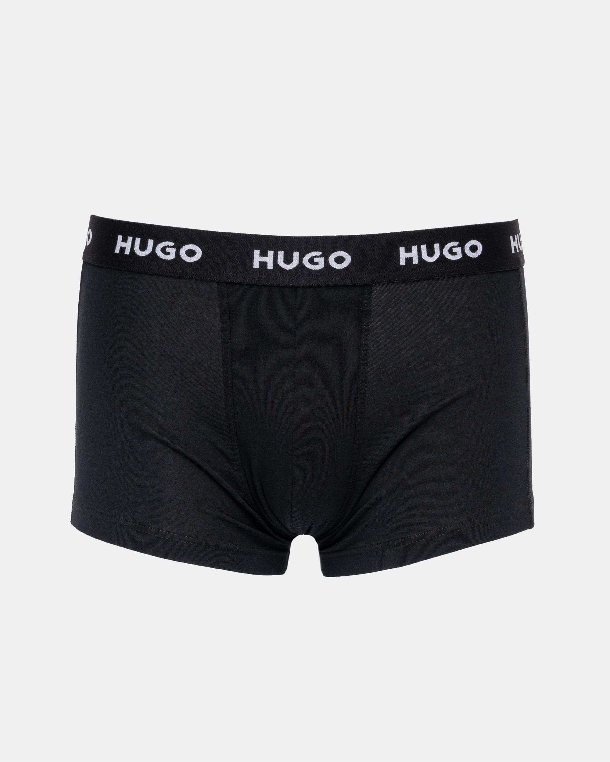 HUGO 3-Pack Mens Trunks with Coloured Waistbands - Black 010 - Image 3