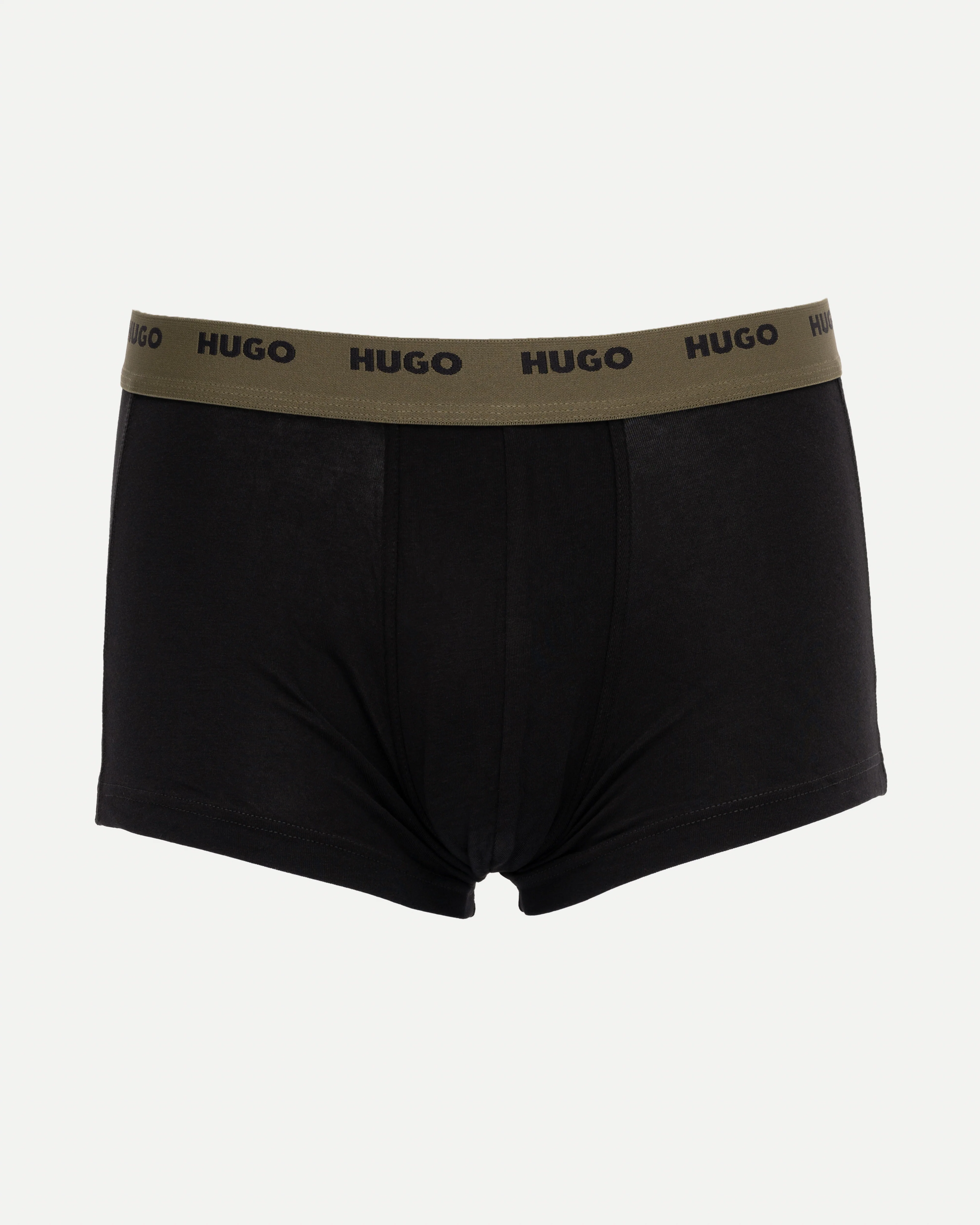 HUGO 5-Pack Mens Stretch-Cotton Trunks with Logo Waistbands - Black 003 - Image 2