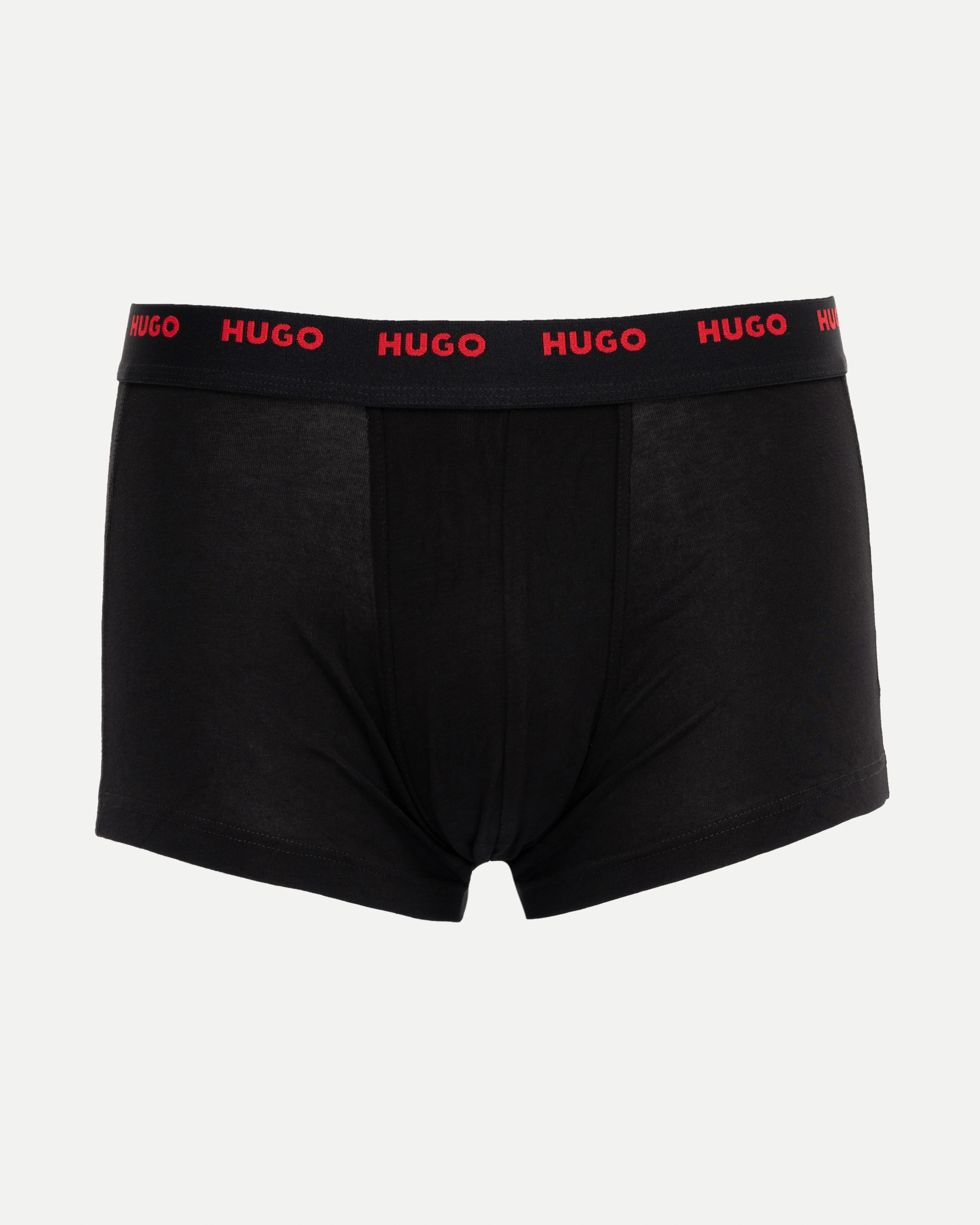 HUGO 5-Pack Mens Stretch-Cotton Trunks with Logo Waistbands - Black 003 - Image 3