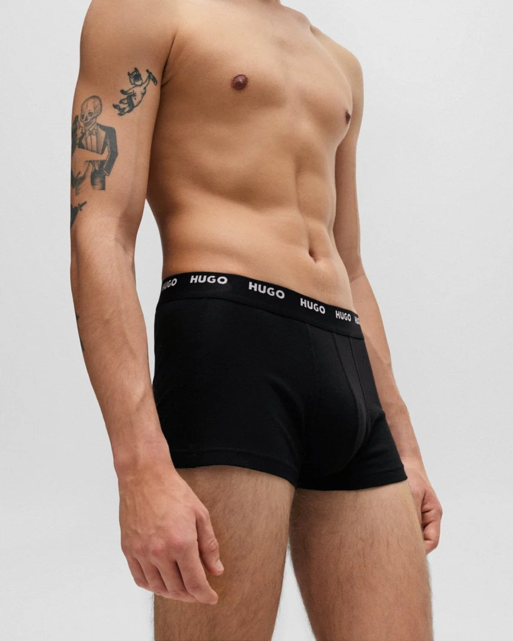 HUGO 5-Pack Mens Stretch-Cotton Trunks with Logo Waistbands NOS - Image 3