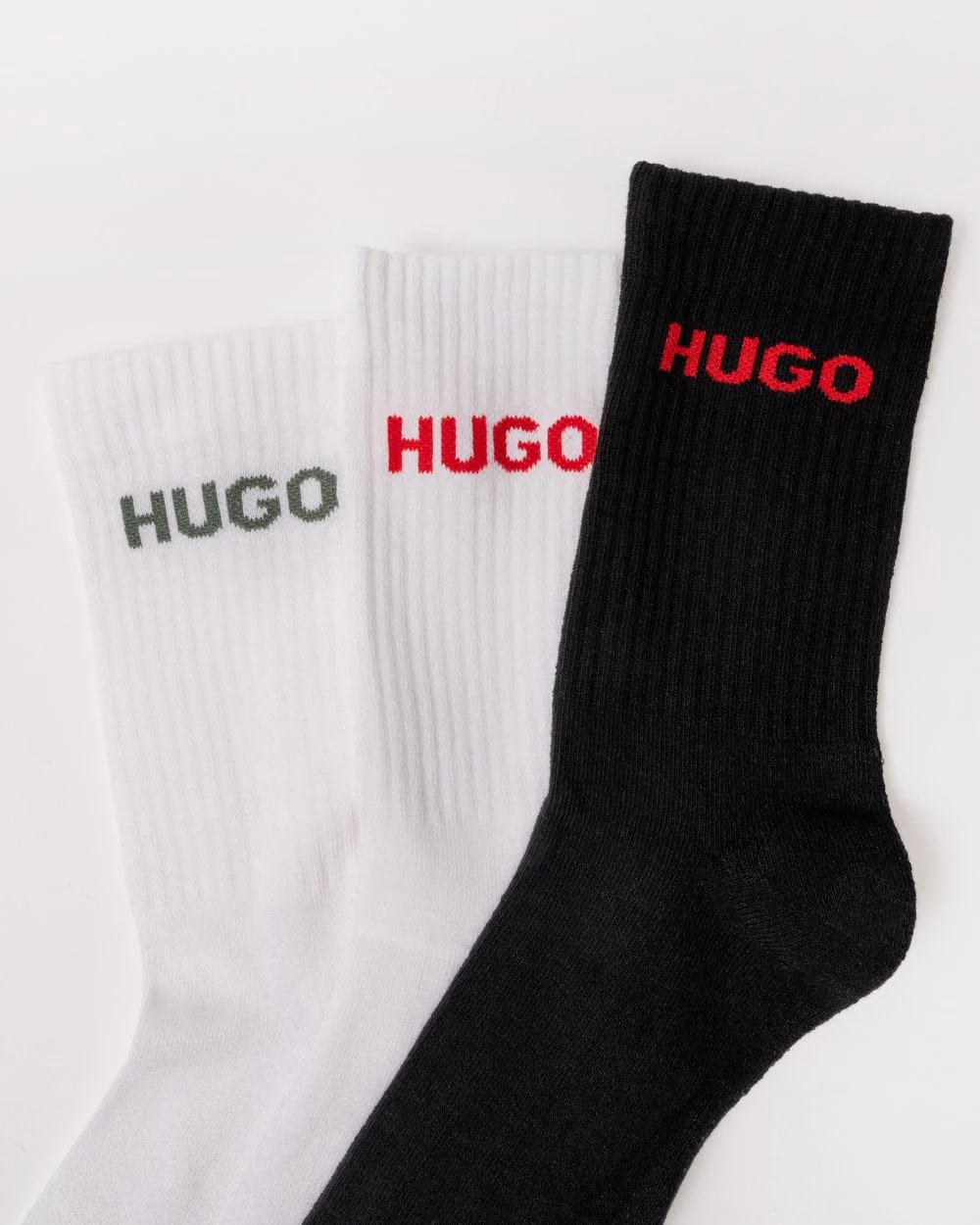 HUGO 6 Pack QS Rib Logo Mens Combed Cotton Socks - Image 2