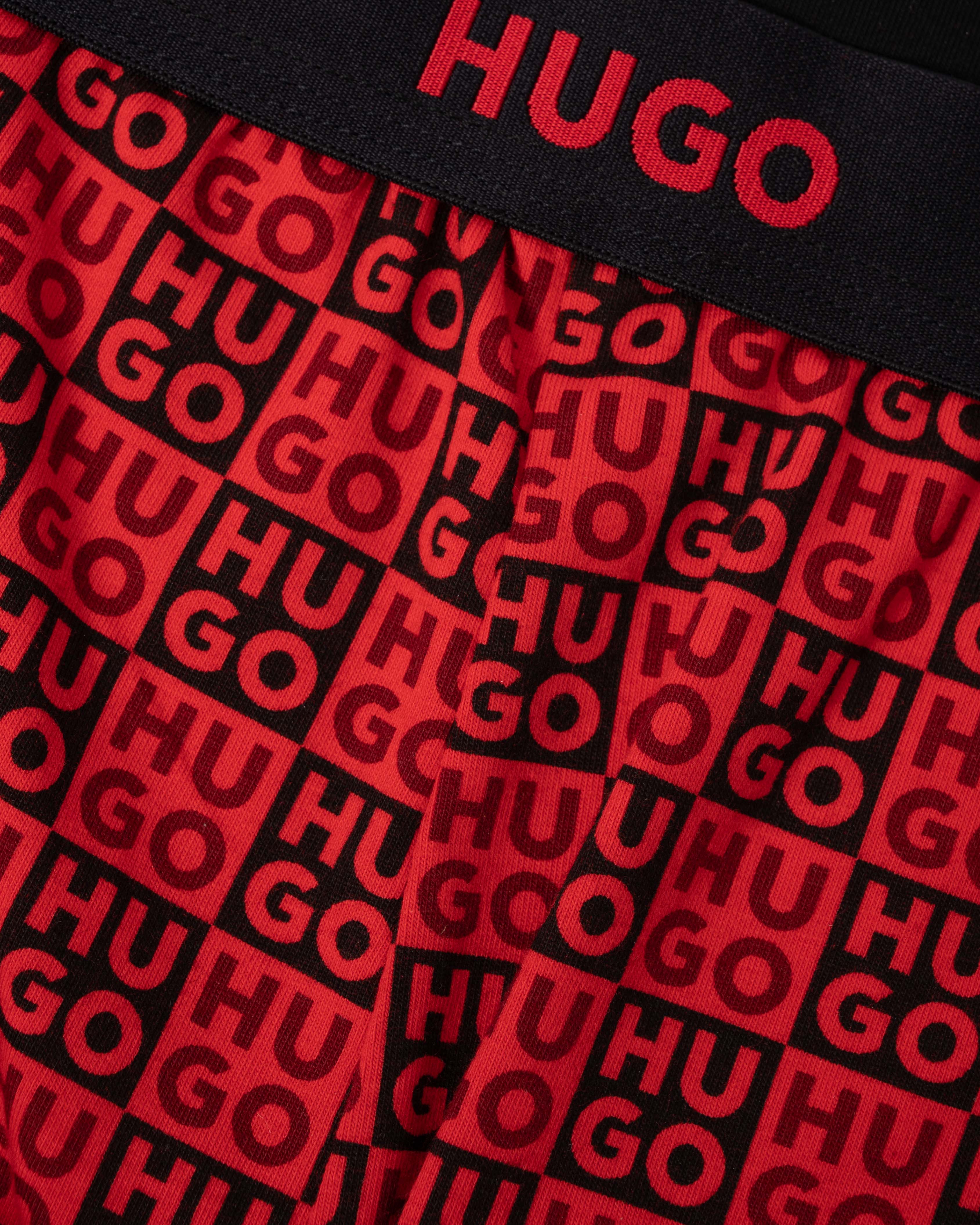 HUGO Aaron Mens Short Pyjama Set - Open Red 640 - Image 5