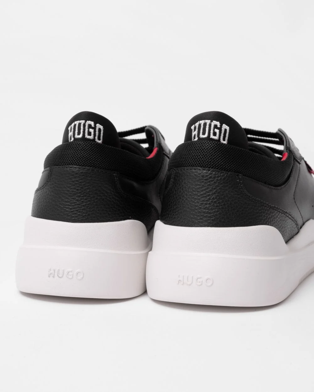 HUGO Blake Leather Lace-Up Trainers with Pop Colour Details - Image 5