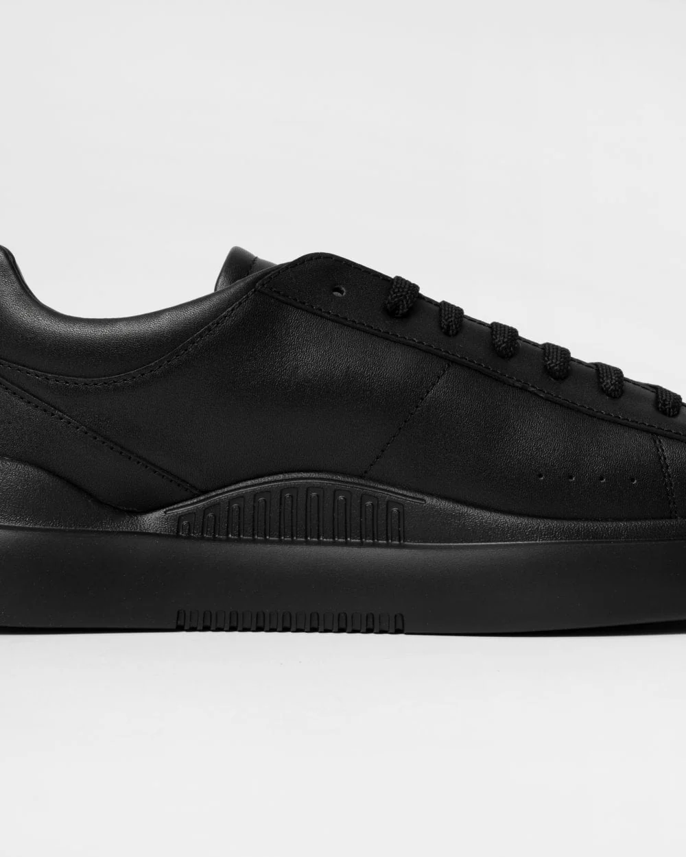 HUGO Blake Tenn Mens Leather Trainers with Branded Quarter - Black 005 - Image 6