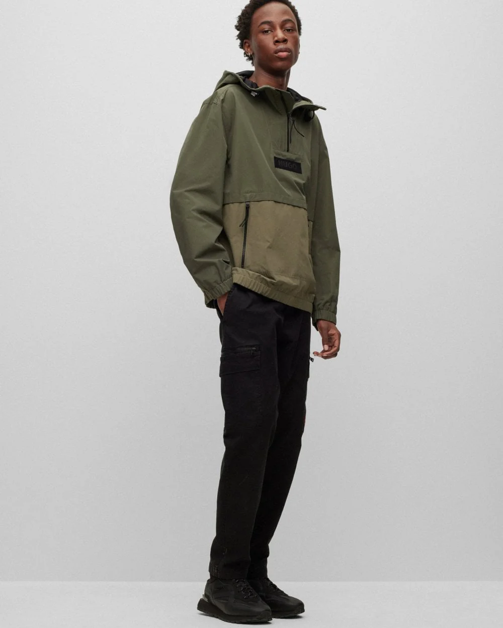 HUGO Breaker2321 Mens Water Repellent Hooded Jacket - Image 3