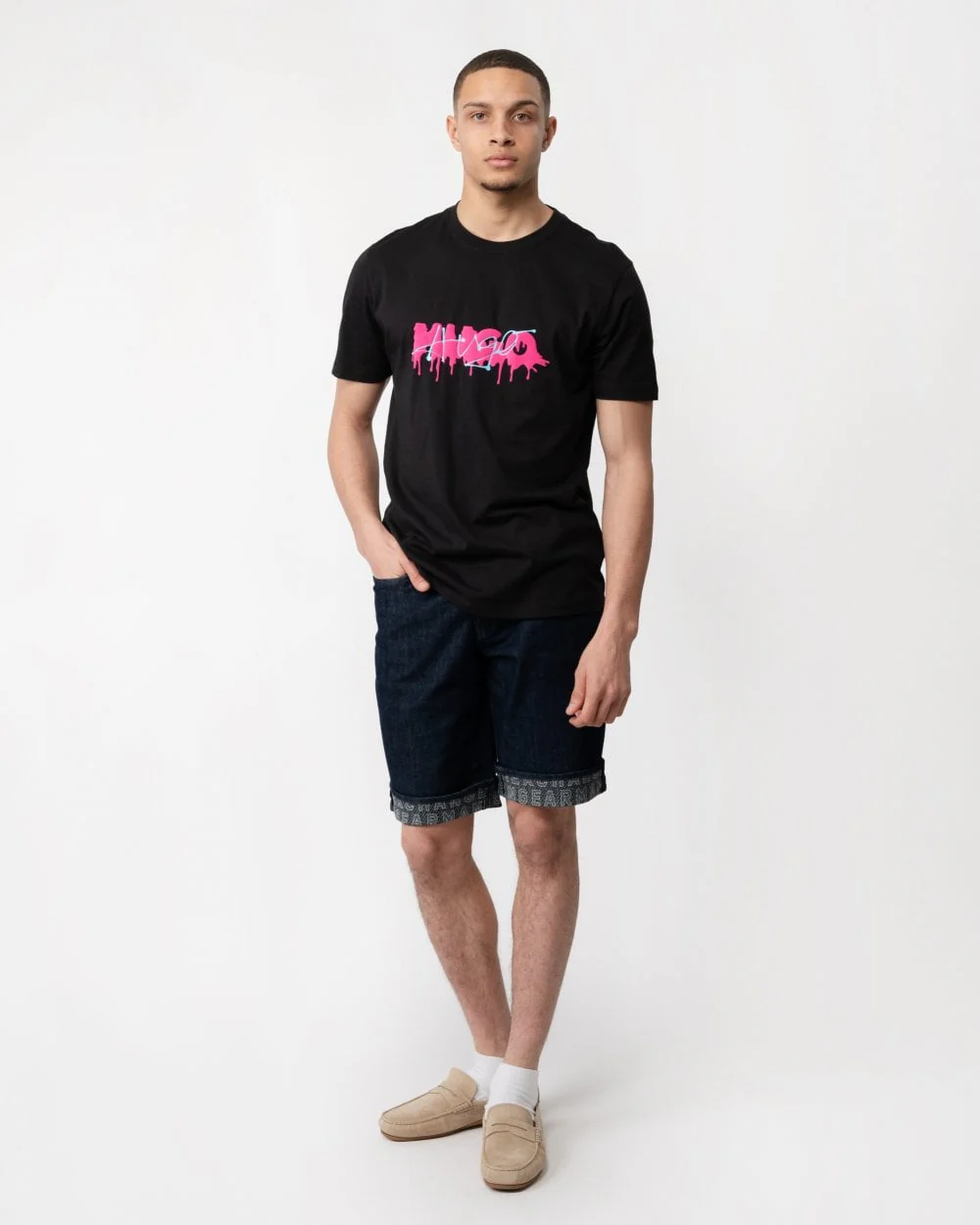 HUGO Dacation Mens Graphic Logo T-Shirt - Image 3