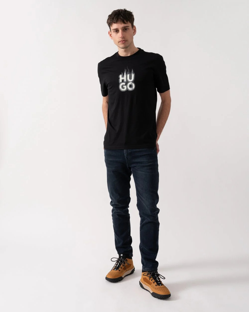HUGO Dalayer Mens Logo Print T-Shirt - Image 3