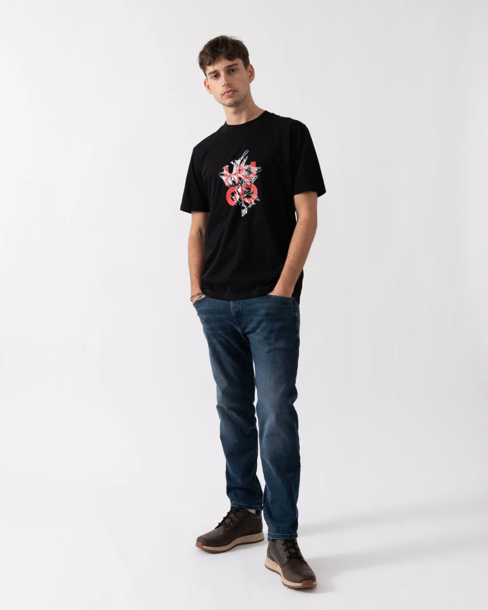 HUGO Daltorip Mens Logo Graphic T-Shirt - Image 3