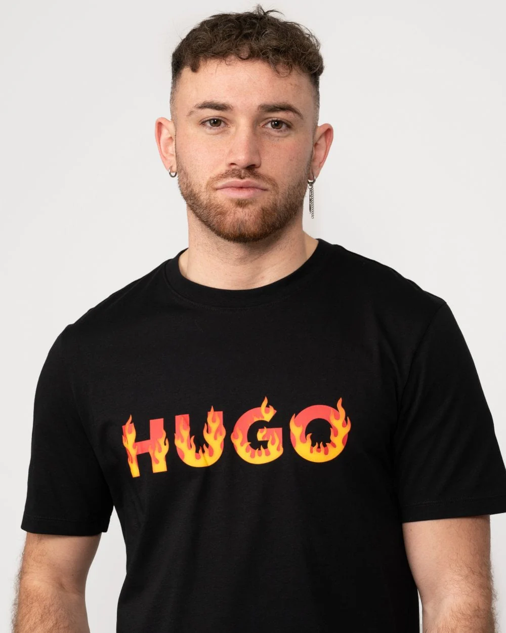 HUGO Danda Mens Flame Logo T-Shirt - Image 2