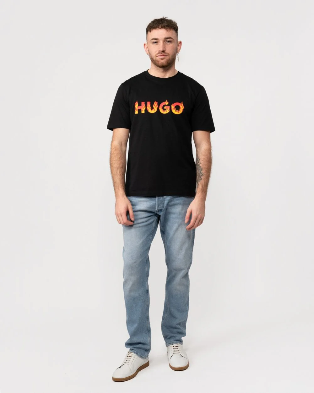 HUGO Danda Mens Flame Logo T-Shirt - Image 3
