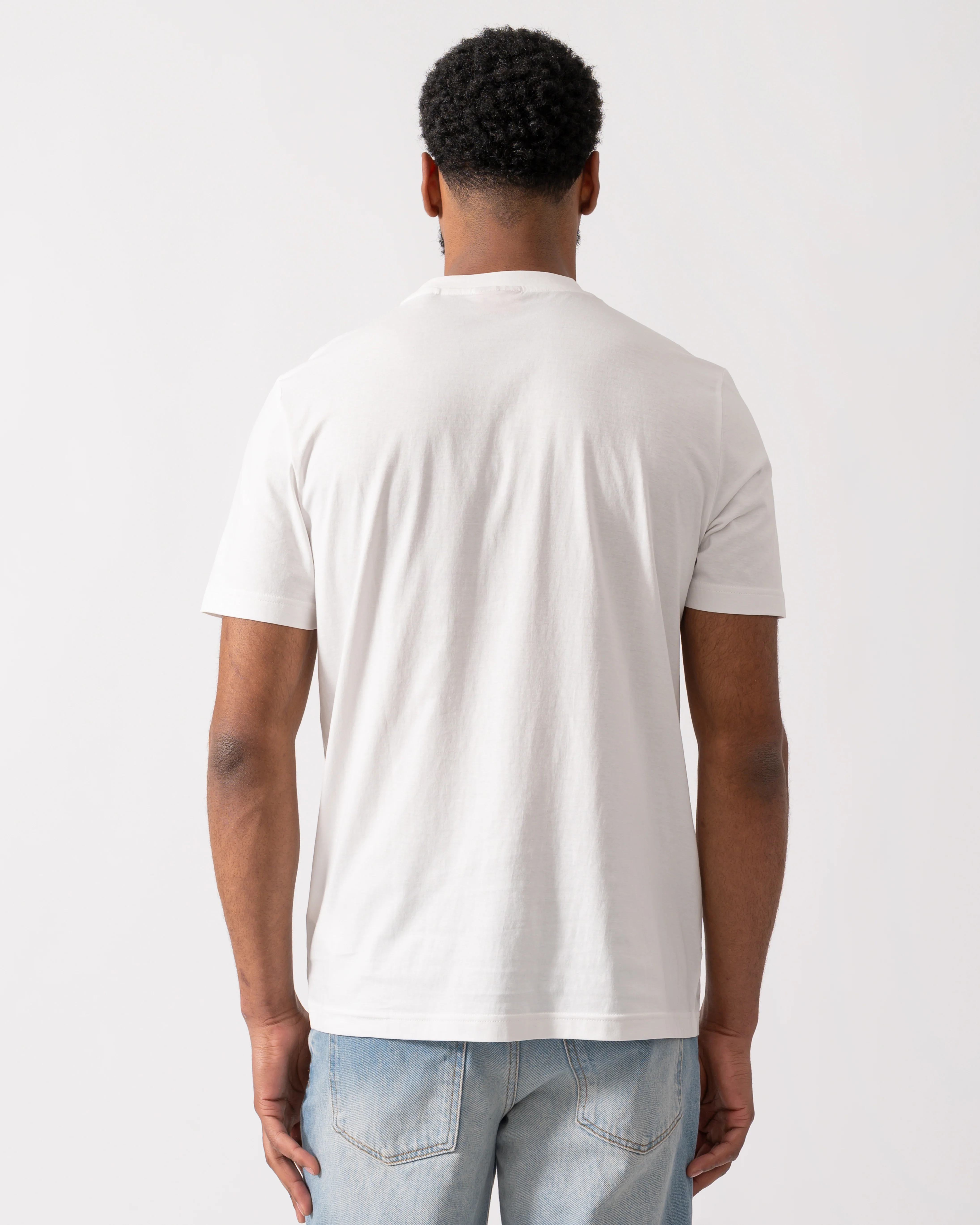 HUGO Danotie Mens Cotton-Jersey T-Shirt with Gradient Logo Label - Natural 102 - Image 4