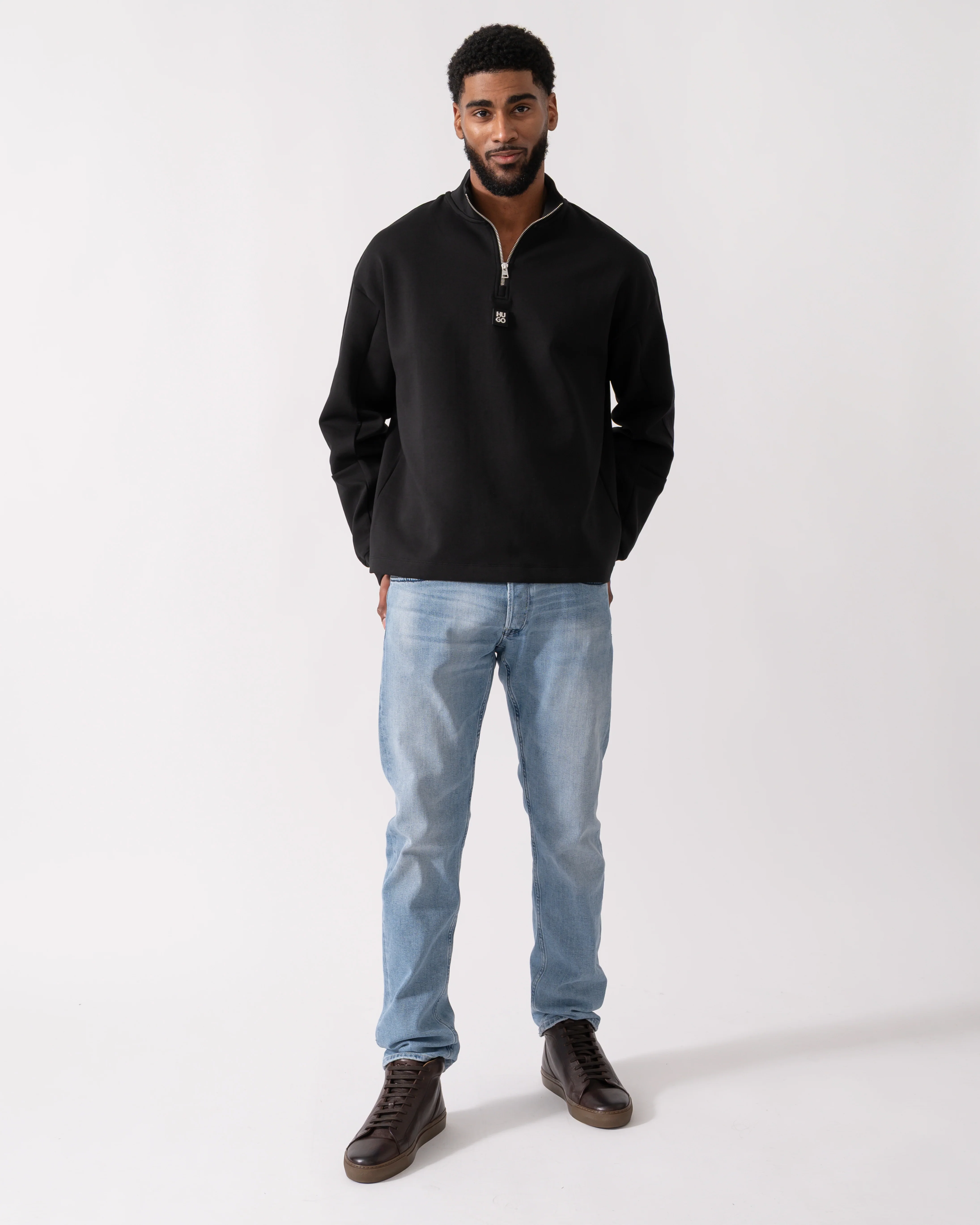 HUGO Danovotop Mens Sweatshirt - Black 001 - Image 2