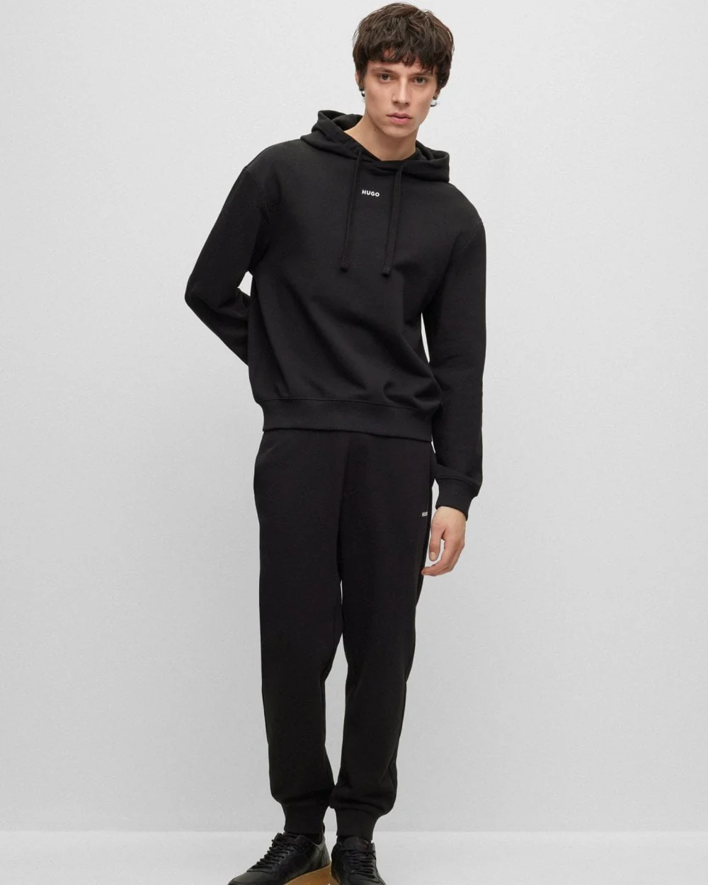 HUGO Dapo Mens Hoodie - Black 001 - Image 3