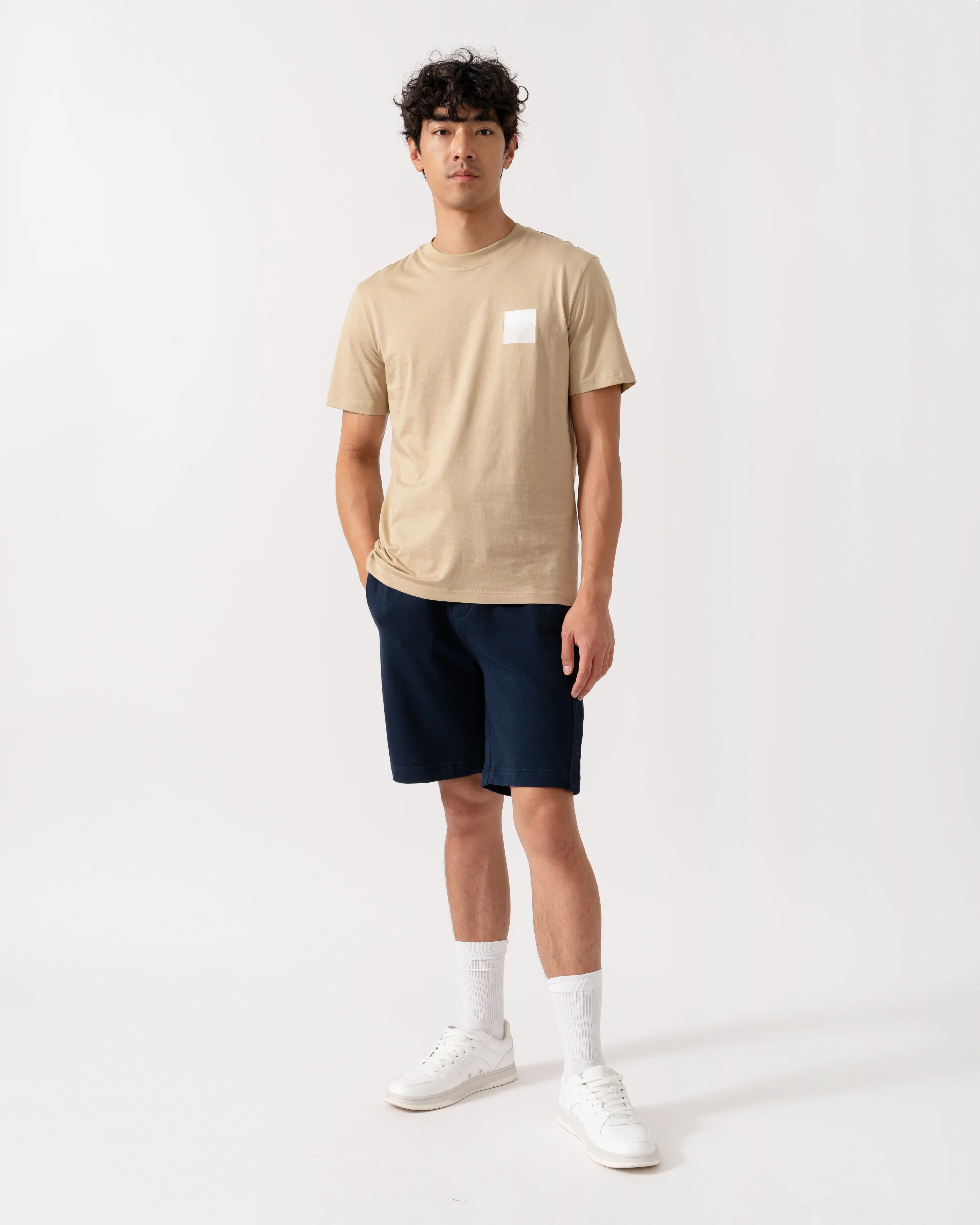 HUGO LIAM Mens Shorts with Logo Tape - Image 4