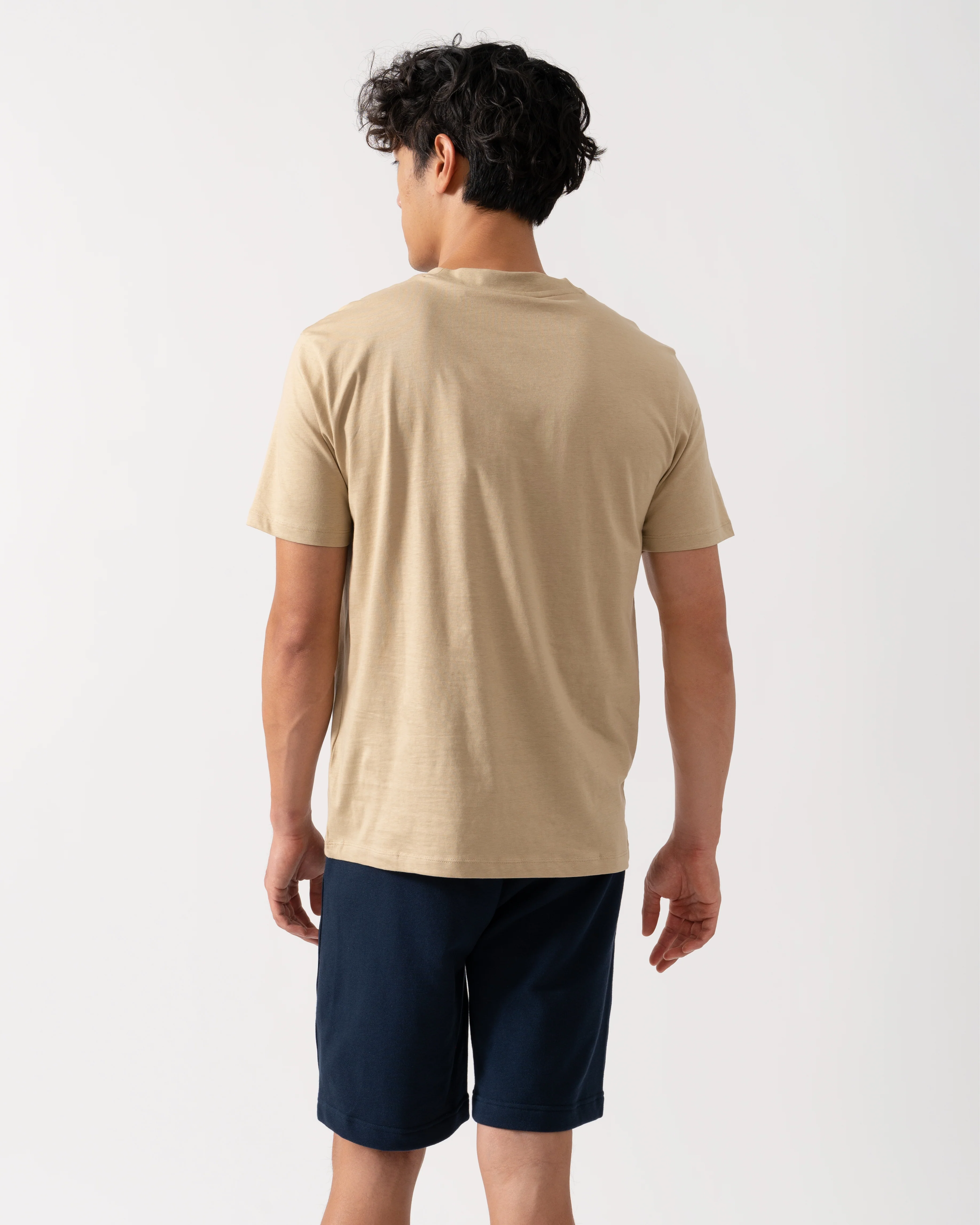 HUGO Dapusi Mens Logo Print T-Shirt - Medium Beige 269 - Image 4