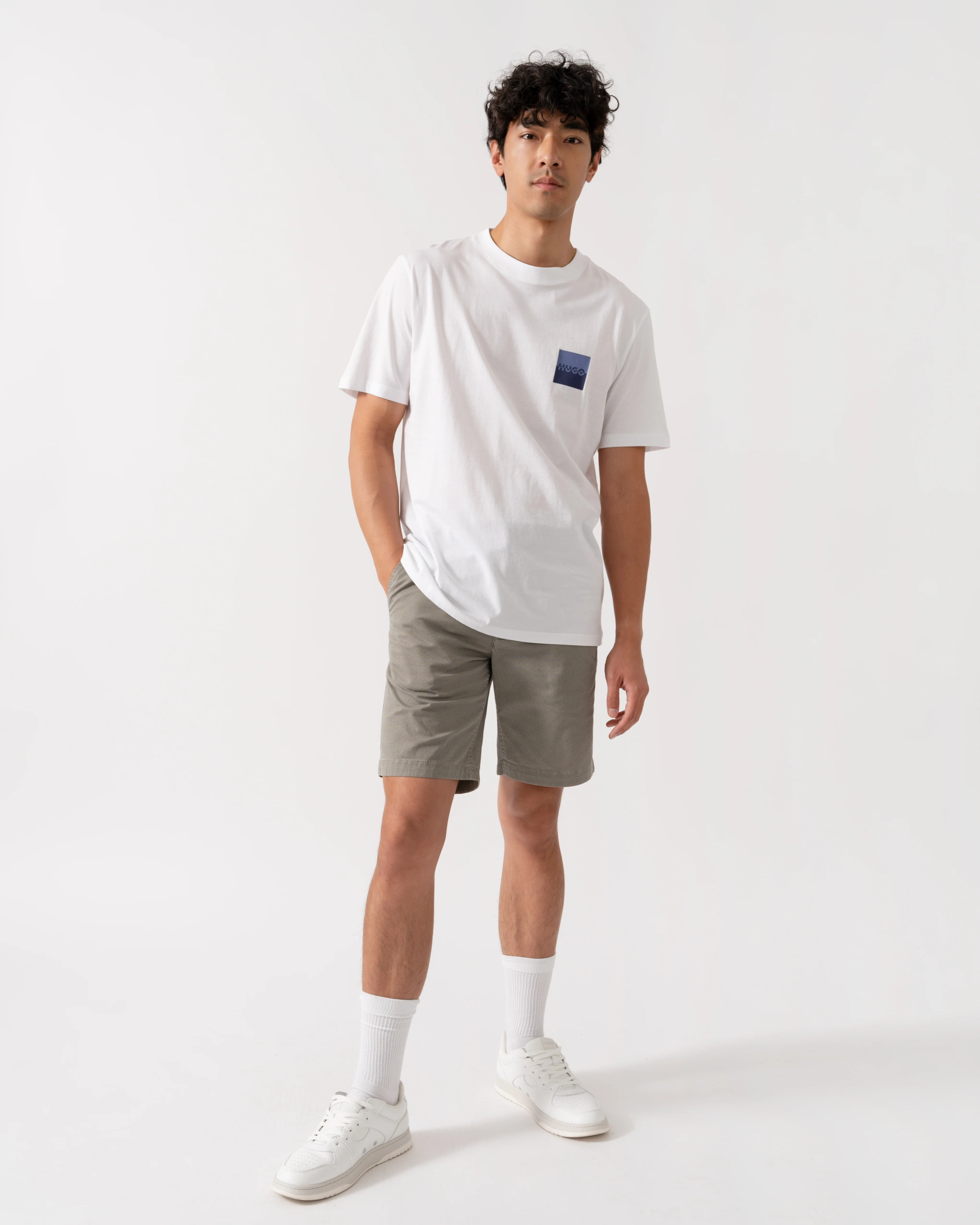 HUGO Dapusi Mens Logo Print T-Shirt - White 100 - Image 2