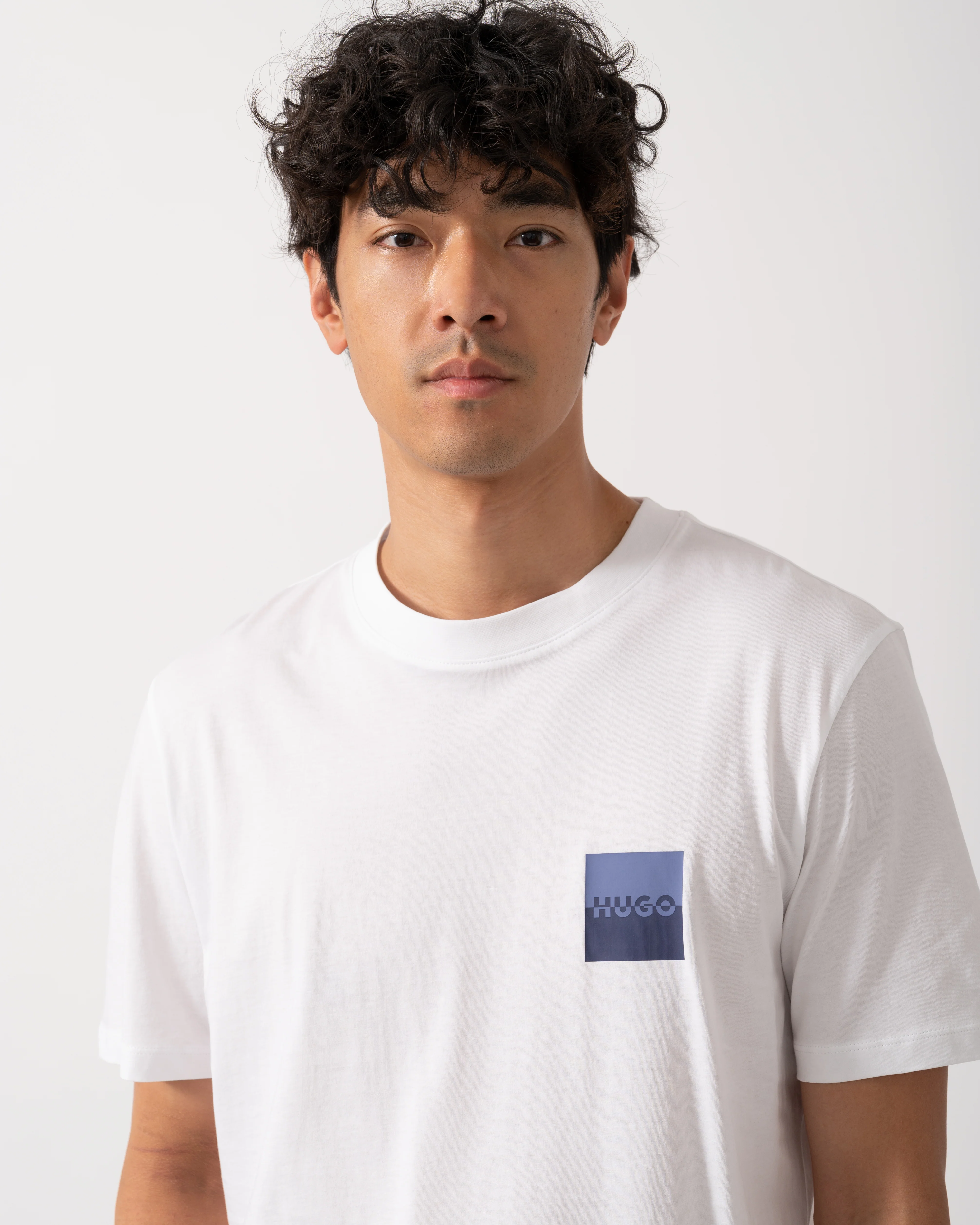 HUGO Dapusi Mens Logo Print T-Shirt - White 100 - Image 3