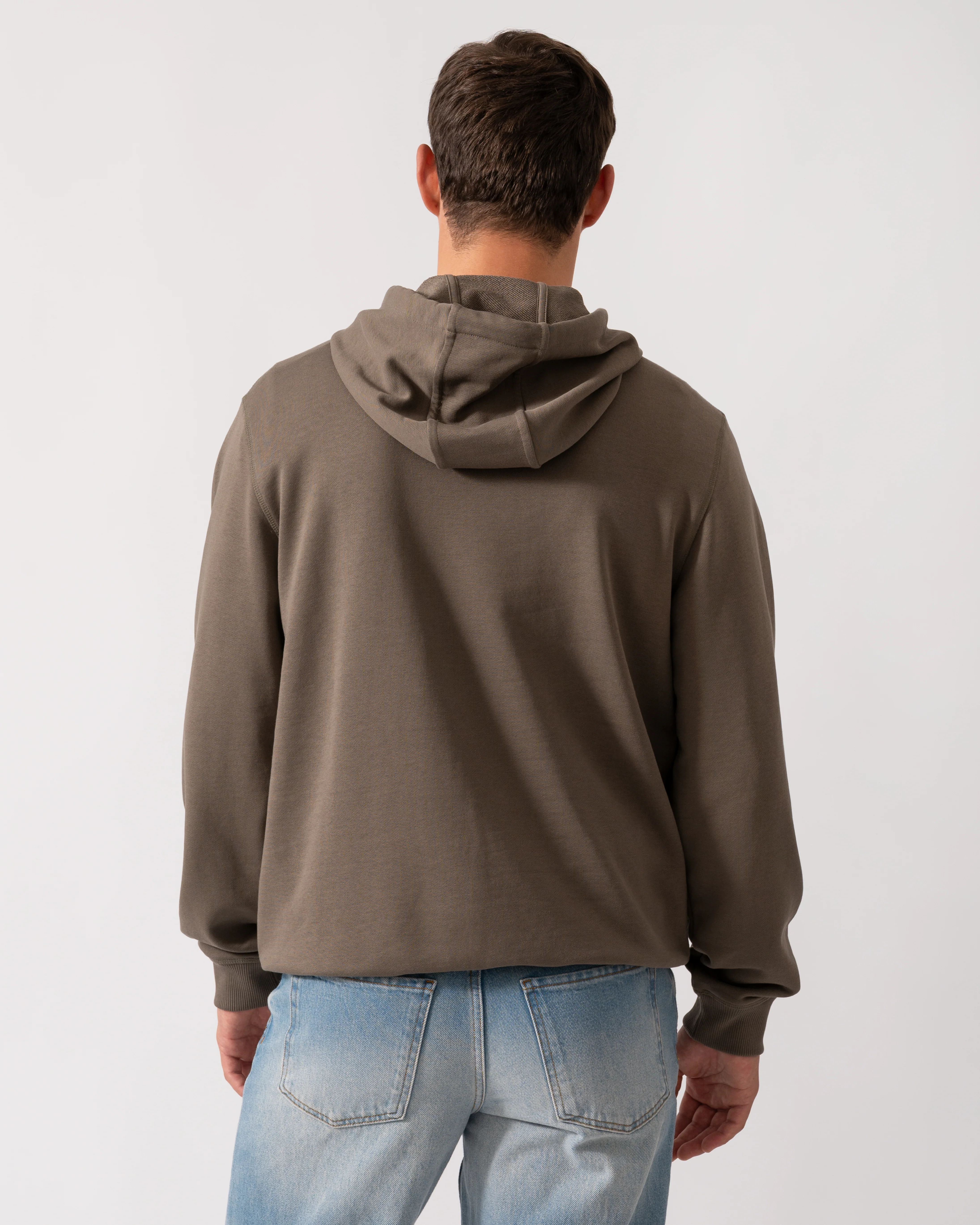 HUGO Daratschi214 Label Logo Mens Hoodie - Medium Grey 032 - Image 4