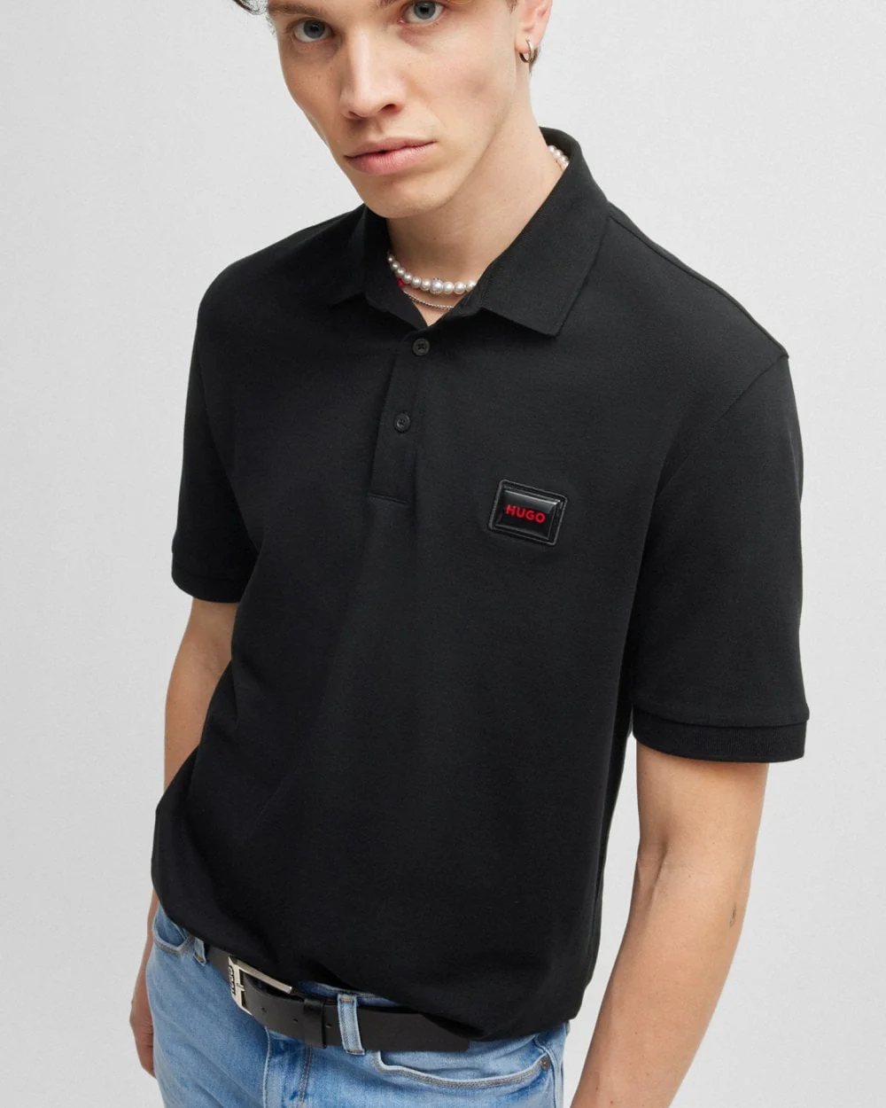 HUGO Dereso Gel Mens Polo Shirt - Black 001 - Image 2