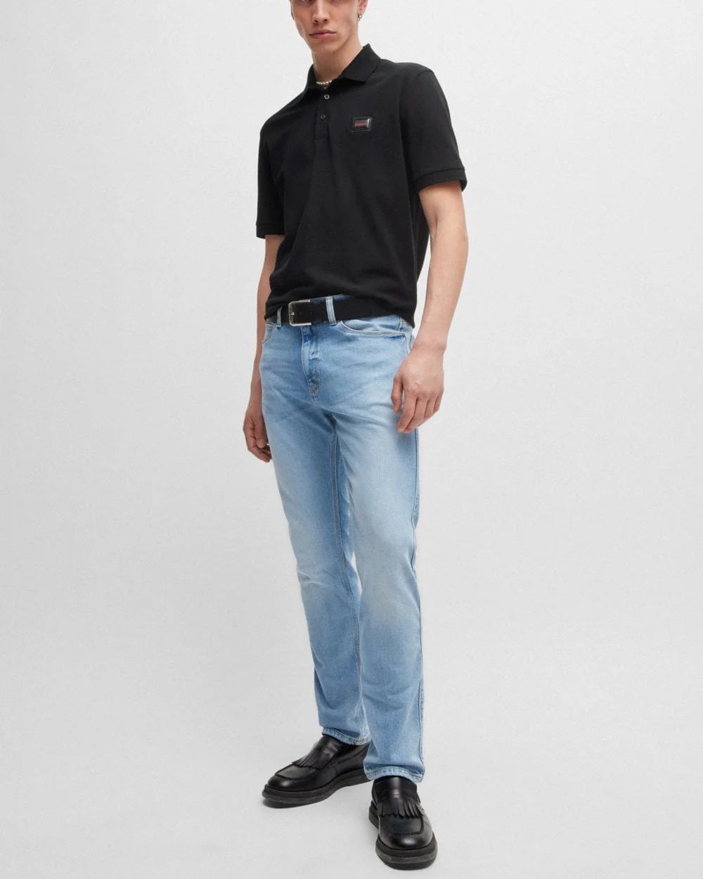 HUGO Dereso Gel Mens Polo Shirt - Black 001 - Image 3