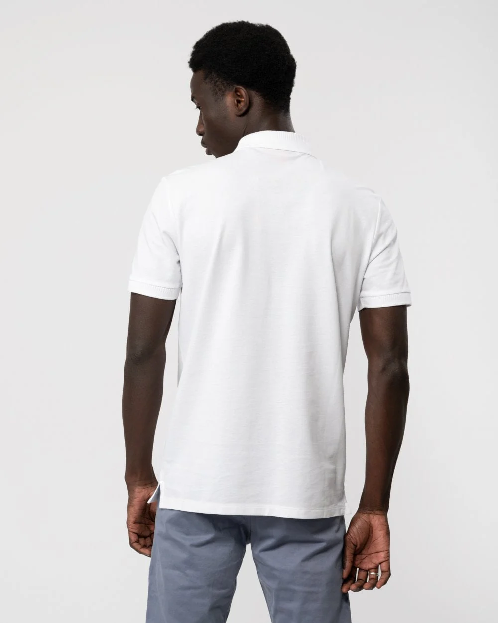 HUGO Dereso232 Mens Cotton-Piqué Slim-Fit Polo Shirt - White 100 - Image 4