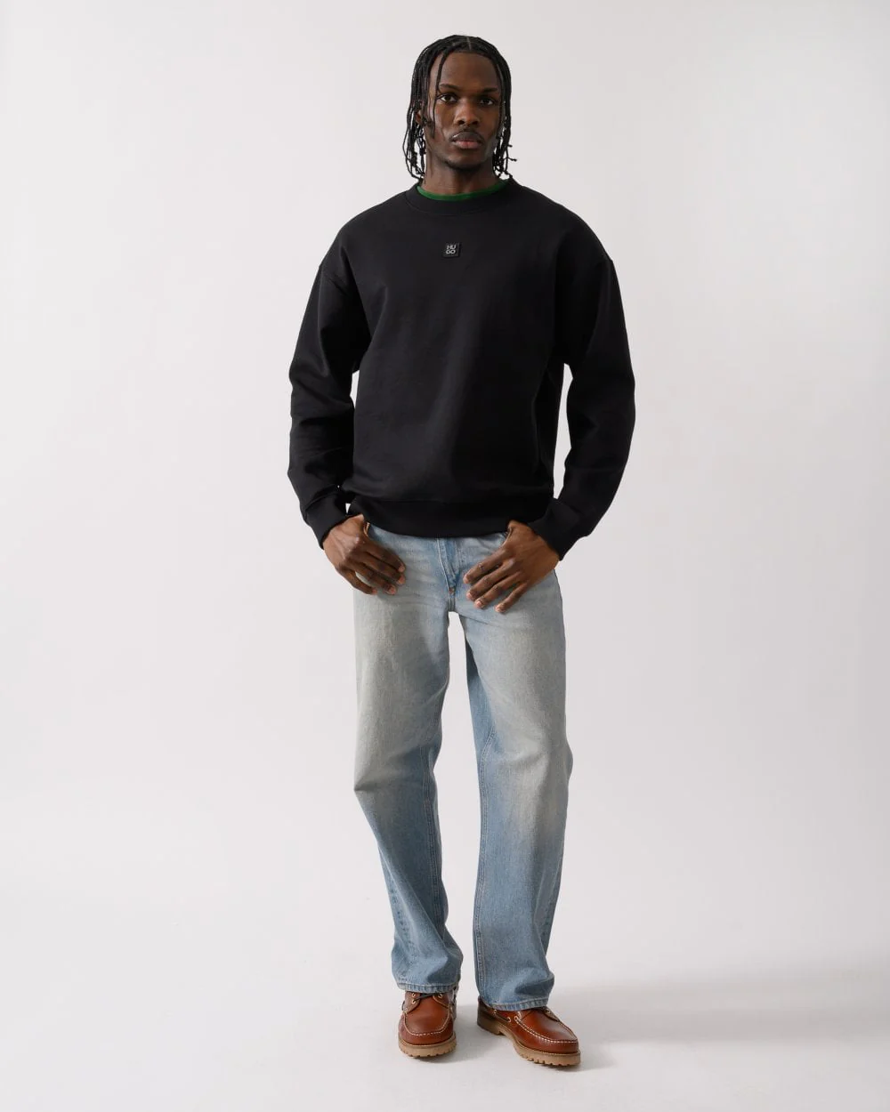 HUGO Dettil Mens Sweatshirt - Black 001 - Image 3