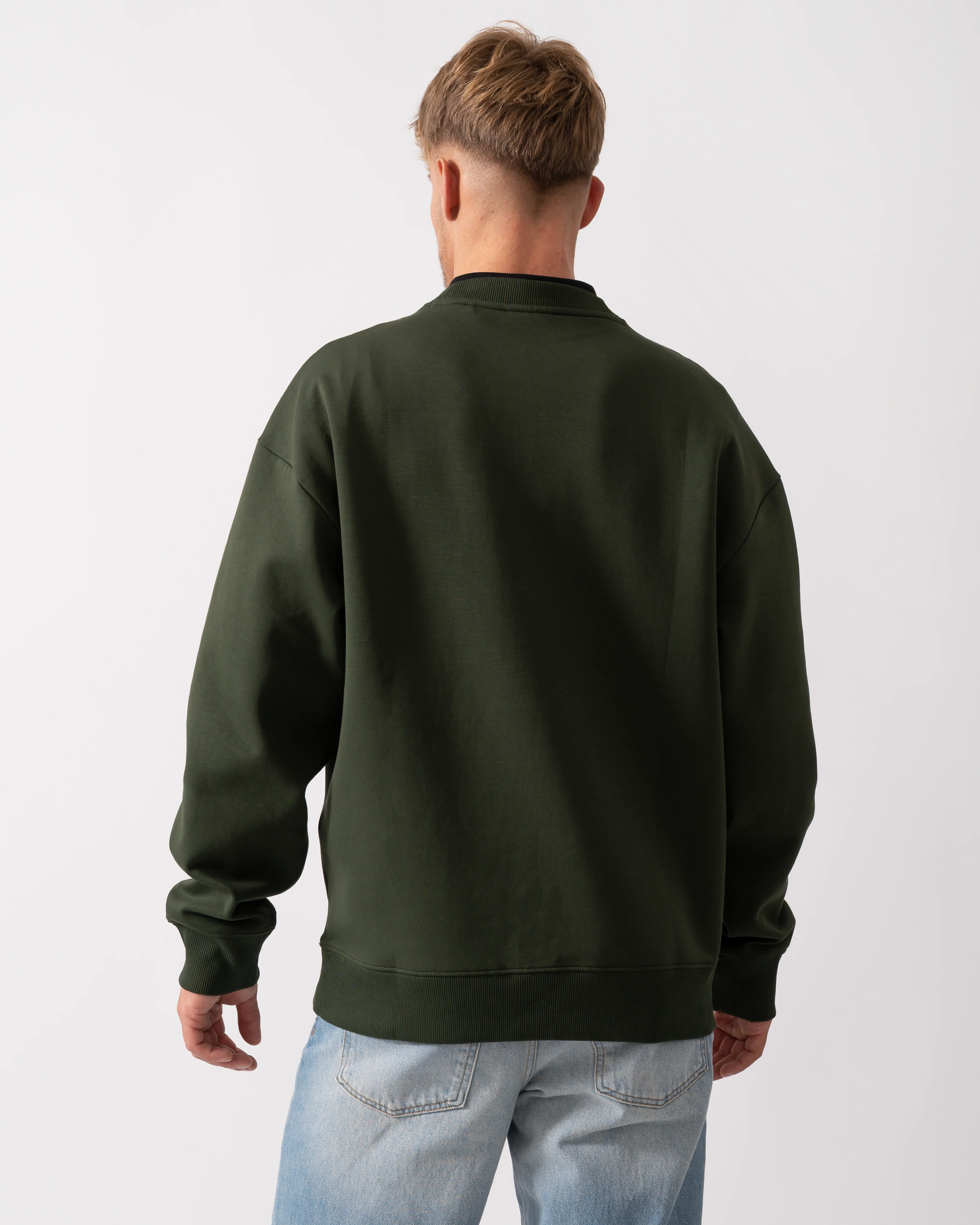 HUGO Dettil Mens Sweatshirt - Dark Green 309 - Image 3