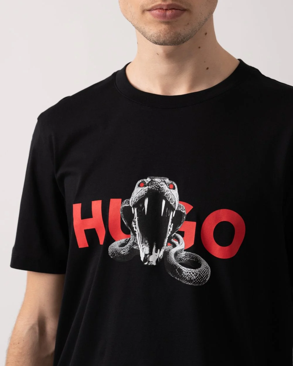 HUGO Deyladec Mens Snake Logo Print T-Shirt - Image 2