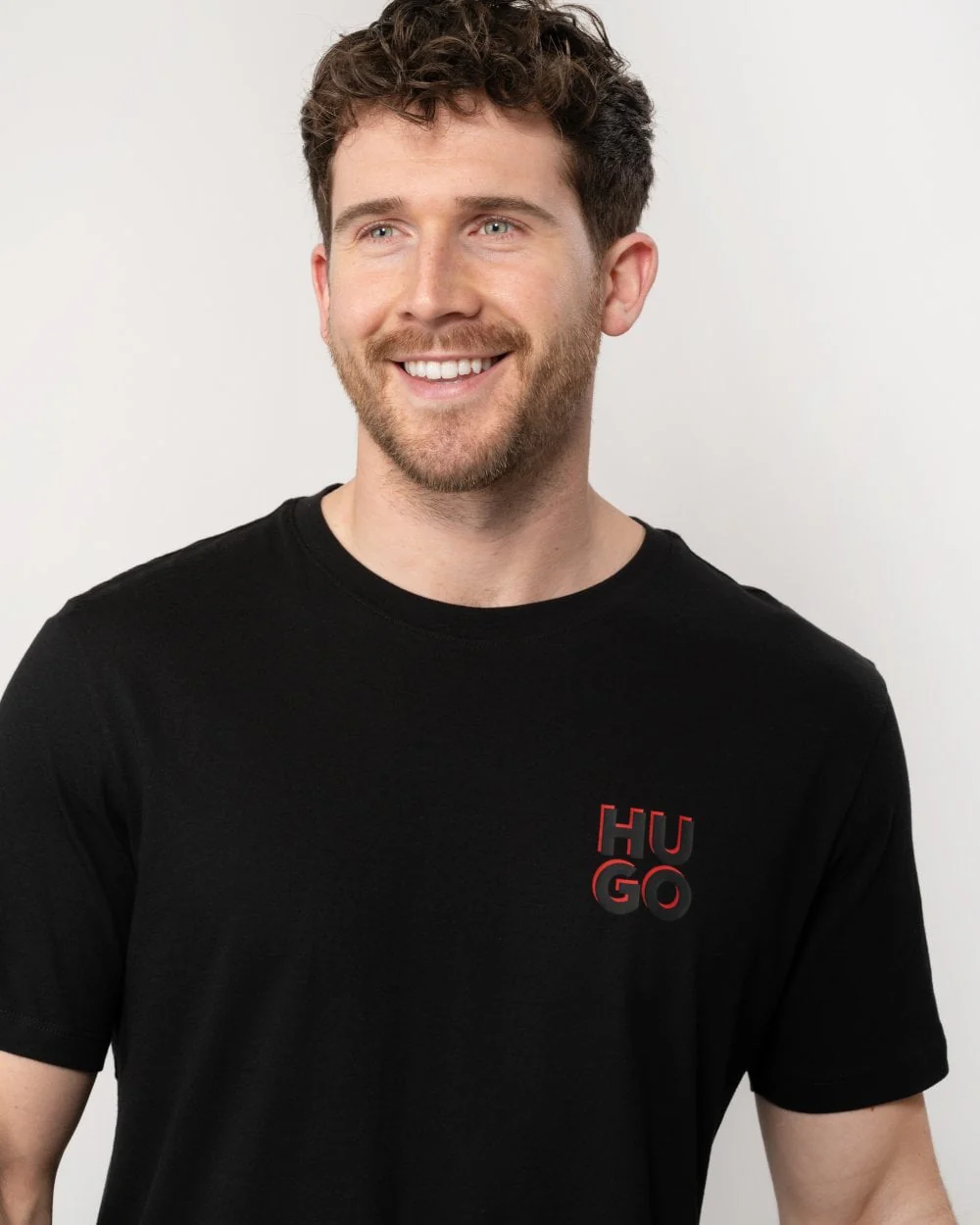 HUGO Dimento Mens 2 Pack Stacked Logo T-Shirts - Image 2