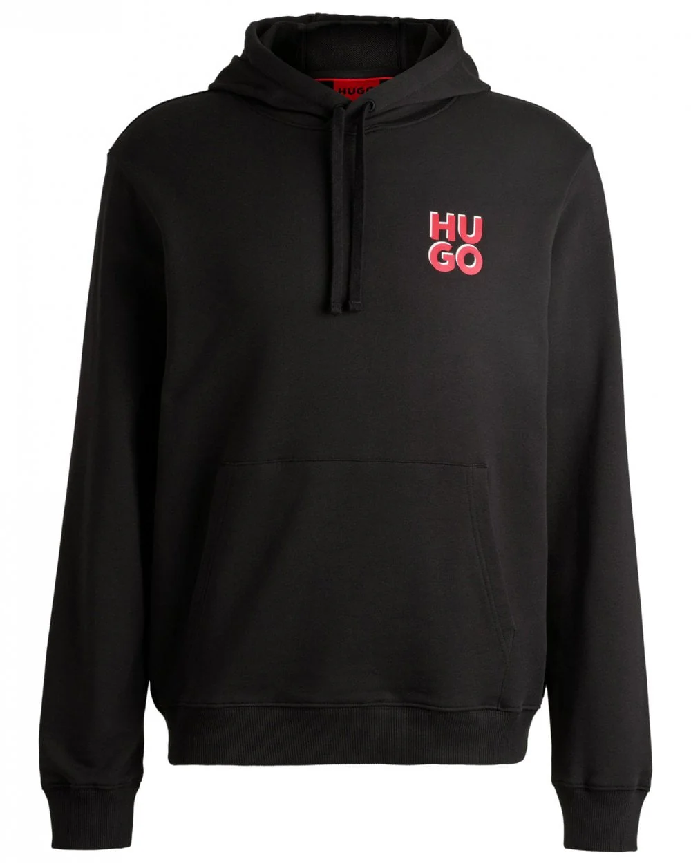 HUGO Dimonihood Mens Cotton-Terry Pullover Hoodie with Stacked Logo Print - Image 5