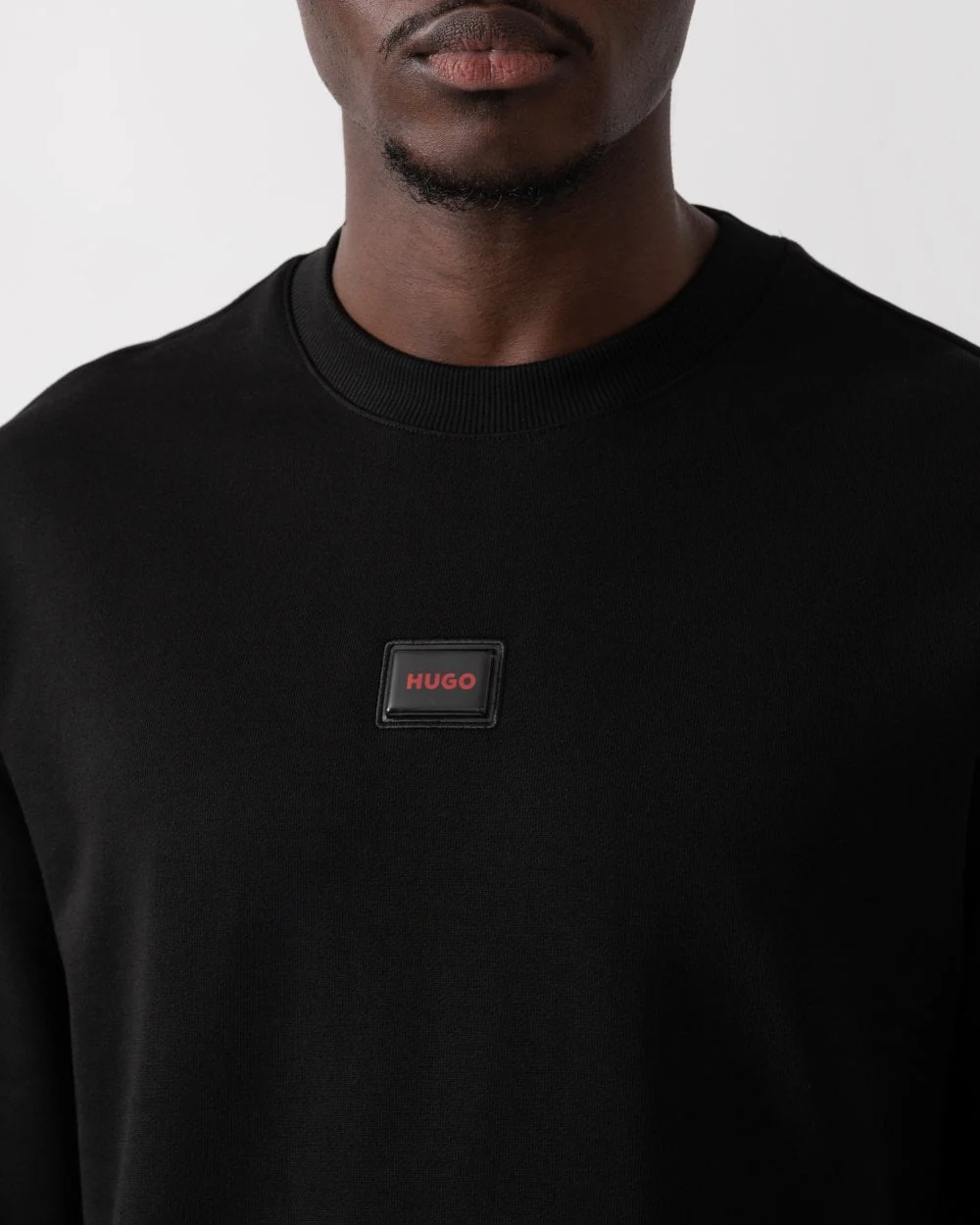 HUGO Diragol Gel Mens Cotton-Terry Regular Fit Sweatshirt with Logo Trim - Image 2