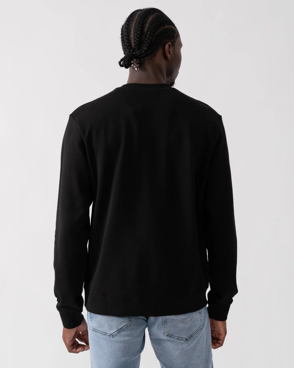 HUGO Diragol Gel Mens Cotton-Terry Regular Fit Sweatshirt with Logo Trim - Image 4