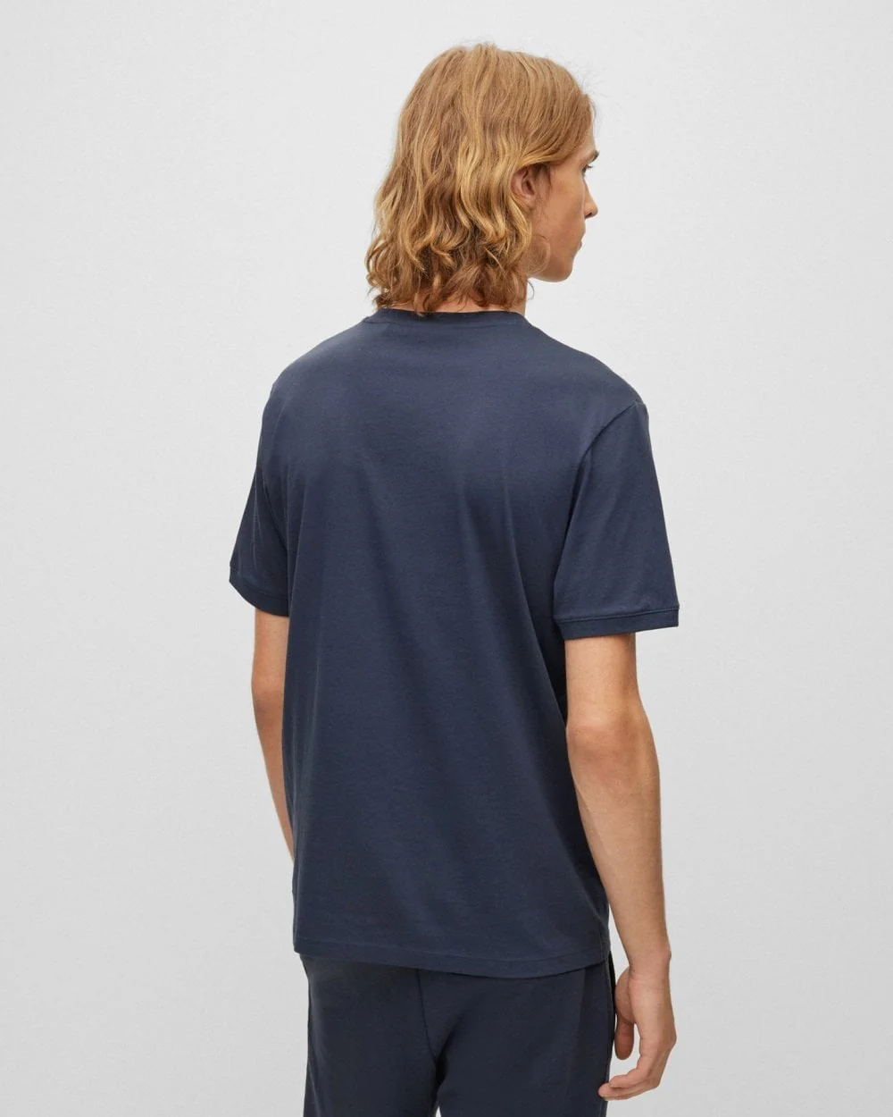HUGO Diragolino212 Label Logo Mens T-Shirt NOS - Dark Blue 405 - Image 3