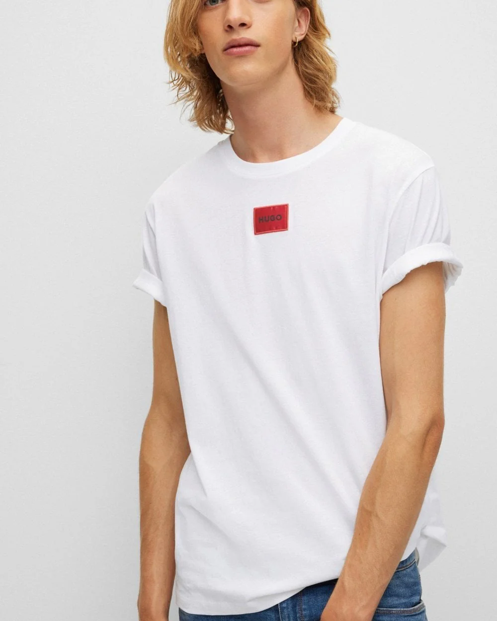HUGO Diragolino212 Label Logo Mens T-Shirt NOS - White 100 - Image 2