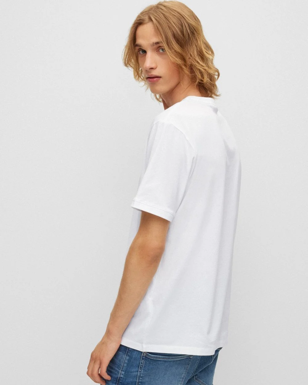 HUGO Diragolino212 Label Logo Mens T-Shirt NOS - White 100 - Image 3