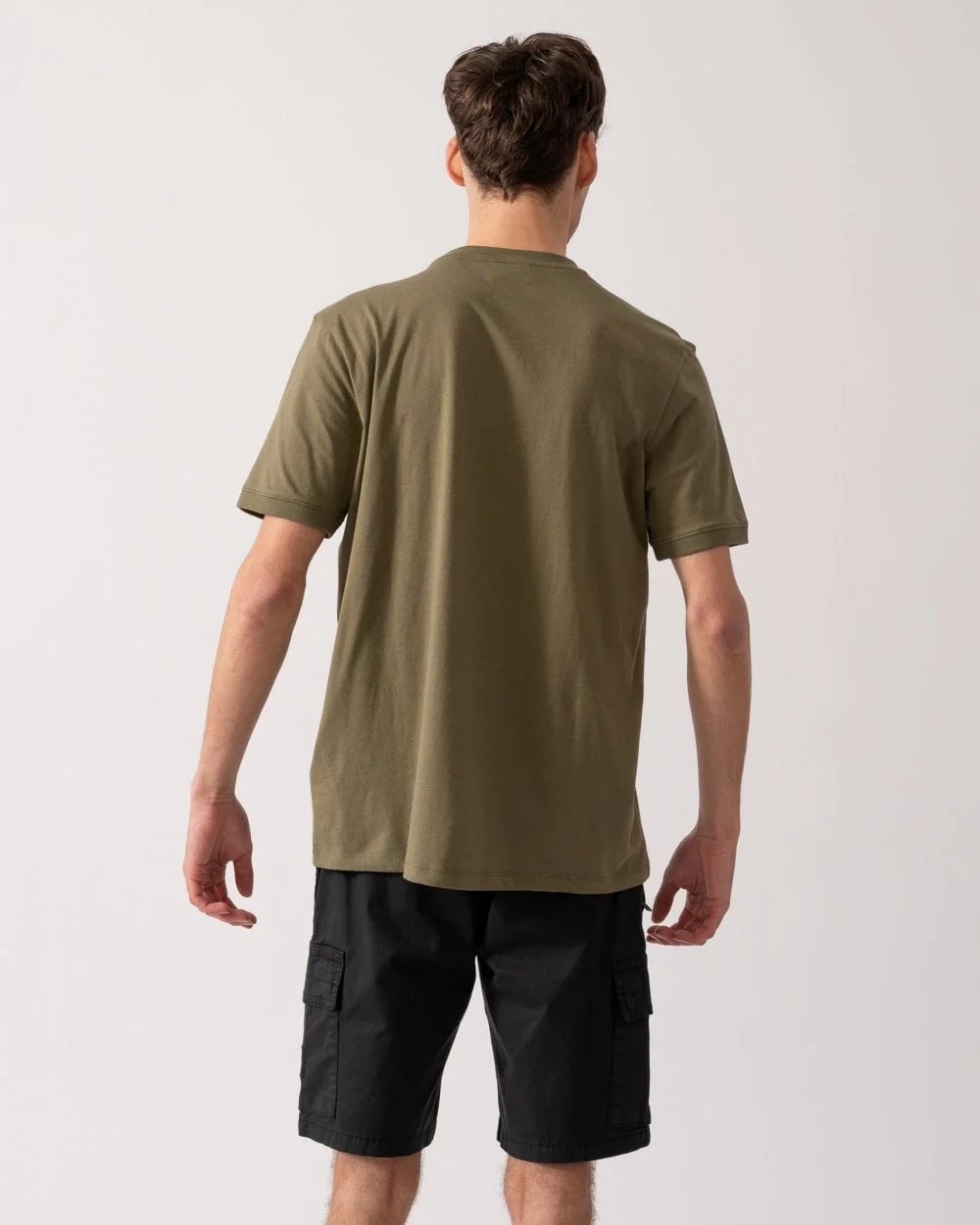 HUGO Diragolino212 Label Logo Mens T-Shirt - Open Green 389 - Image 4